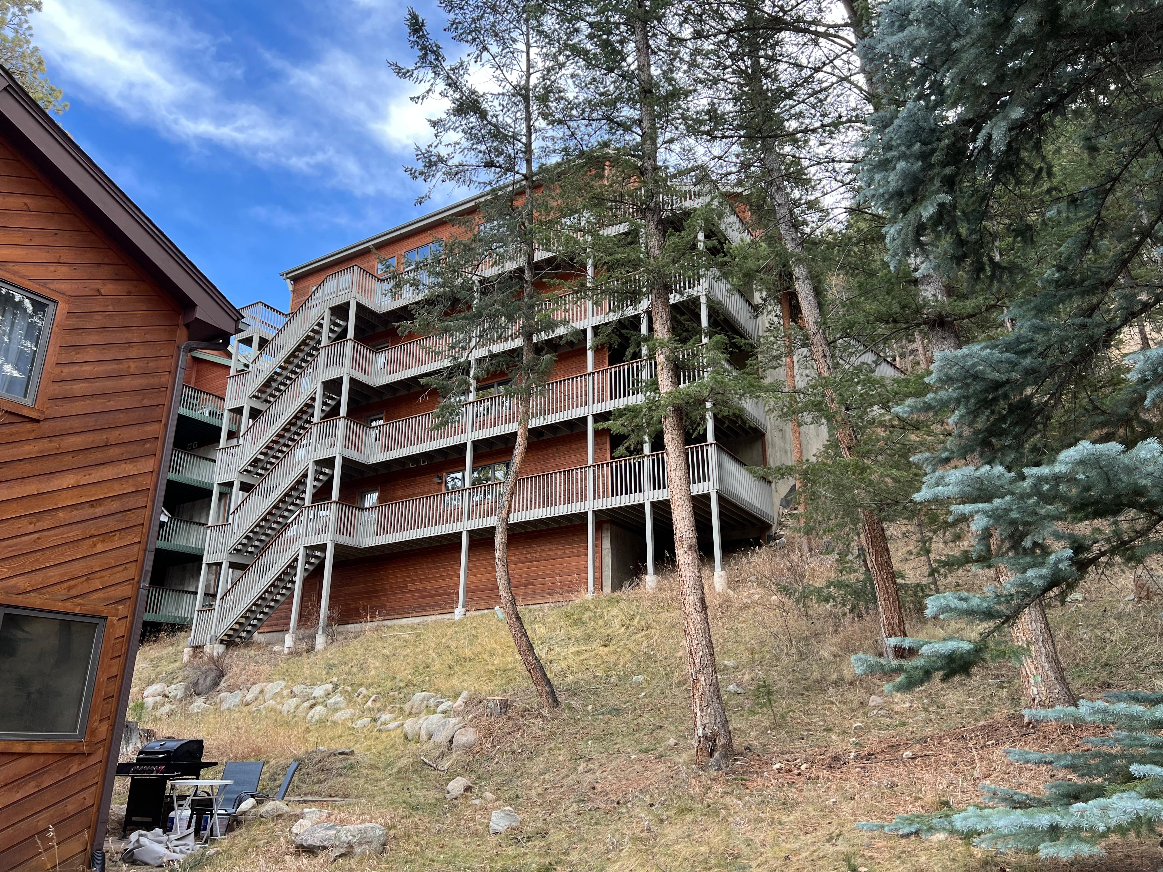 The back of the home, be prepared for a lot of steps from level 1 to level 4 