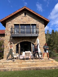 One of the many outdoor lounge area