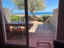 From within the apartment to the private garden.