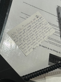 Note from maintenance in 111