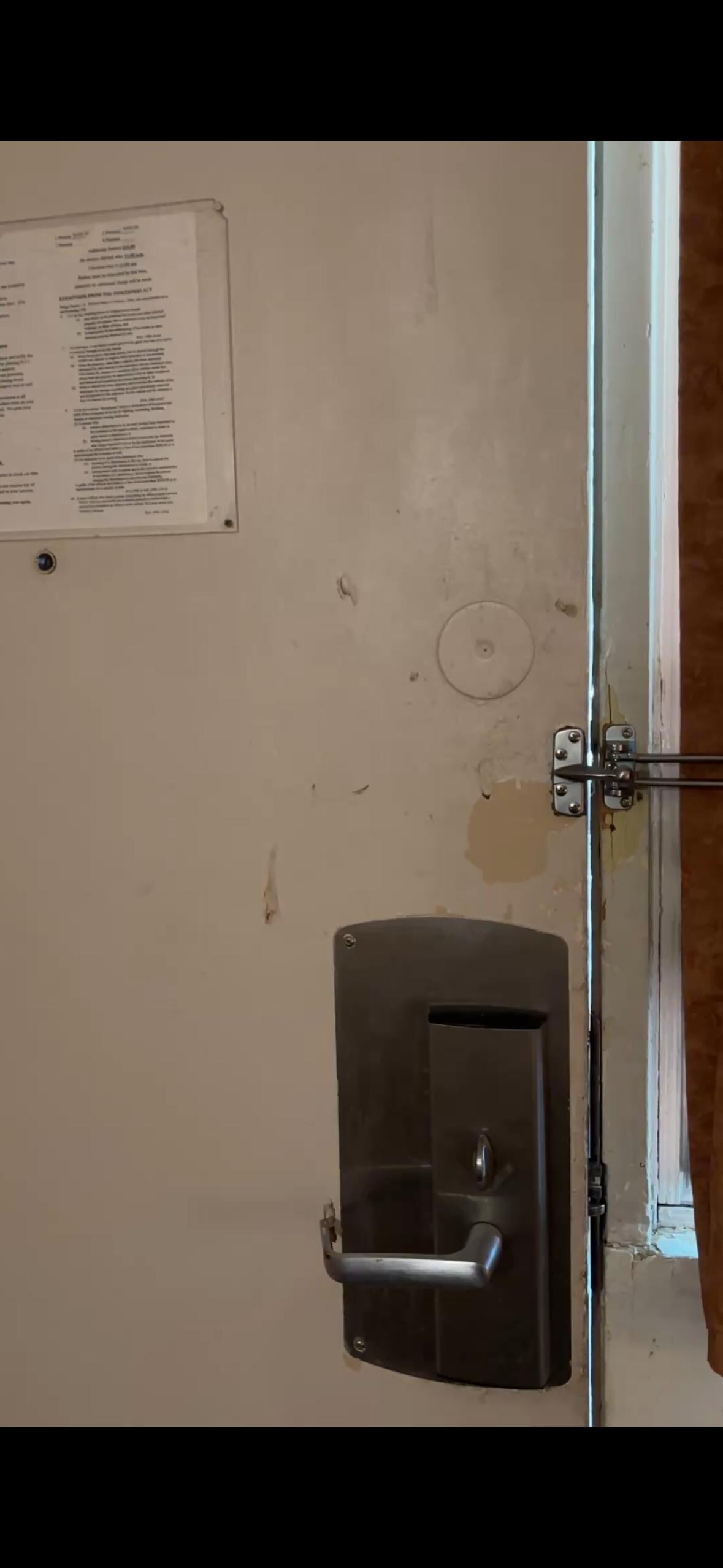 Front door dirty, marred
