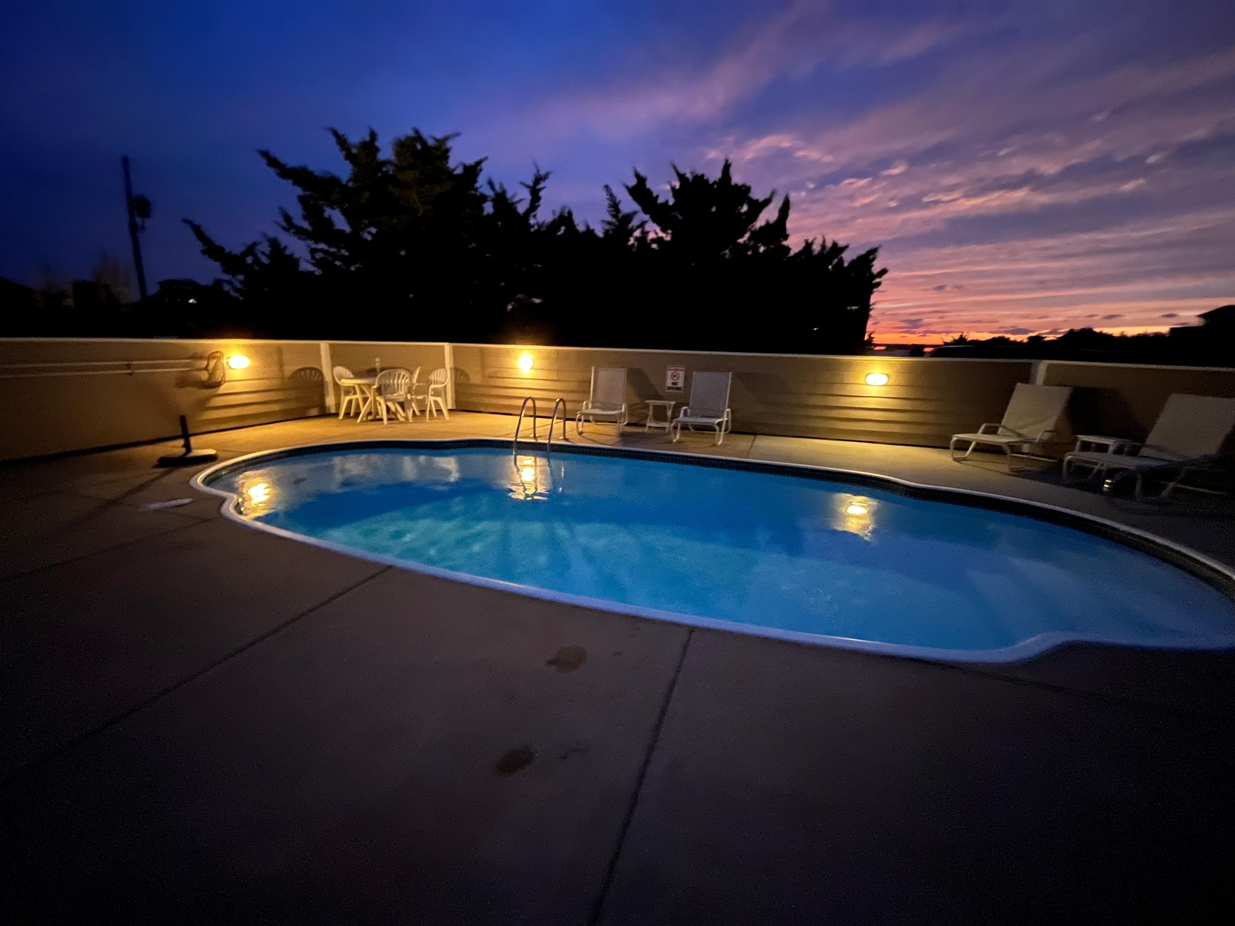 The pool at sunset