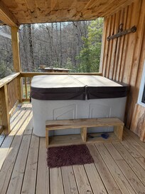 Hot tub on the front porch