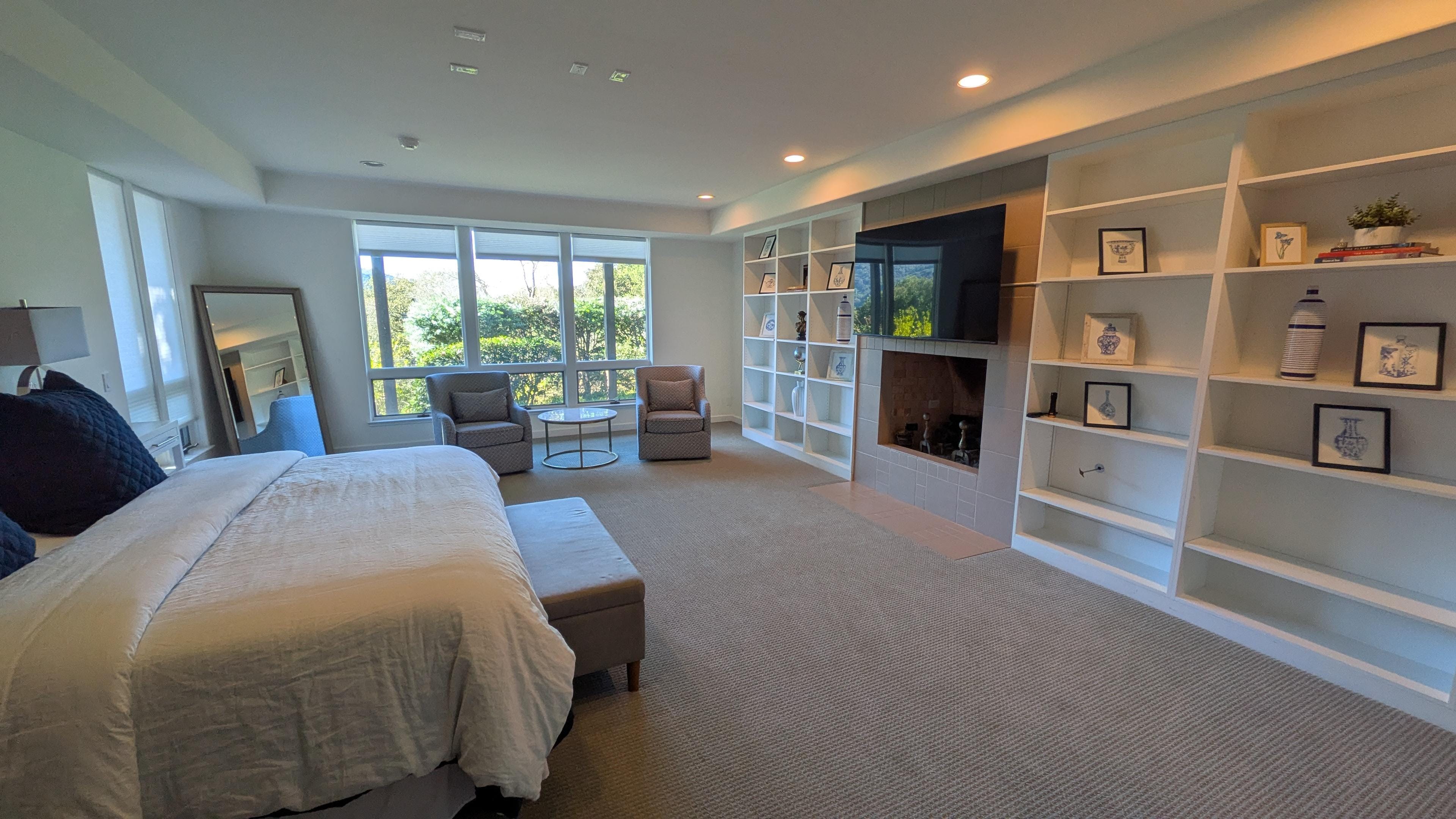 The huge downstairs bedroom.