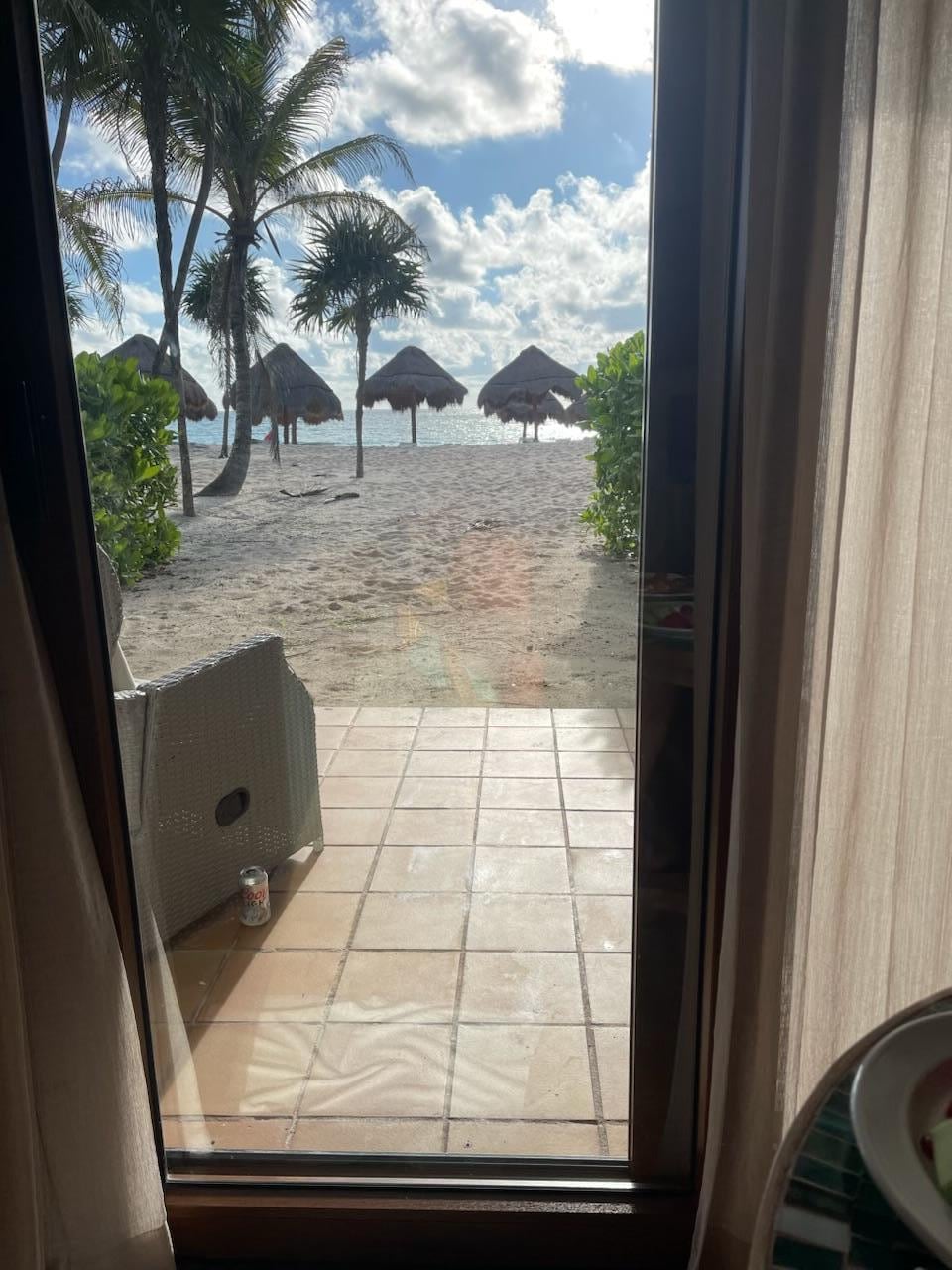 Looking out the sliding door