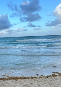 The ocean is a block and a half away.