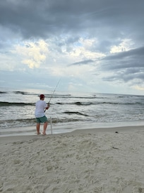Fishing on Beach