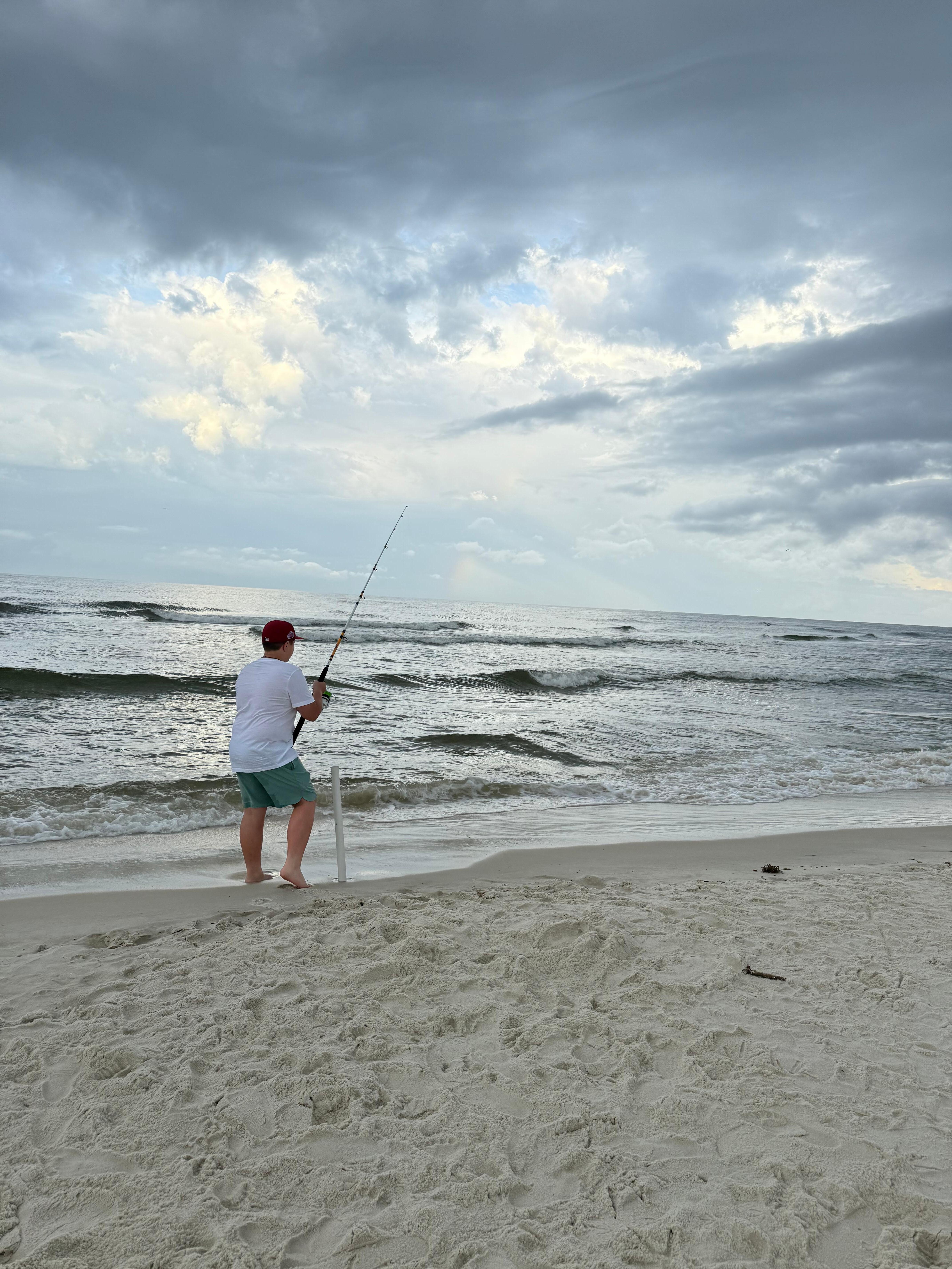 Fishing on Beach