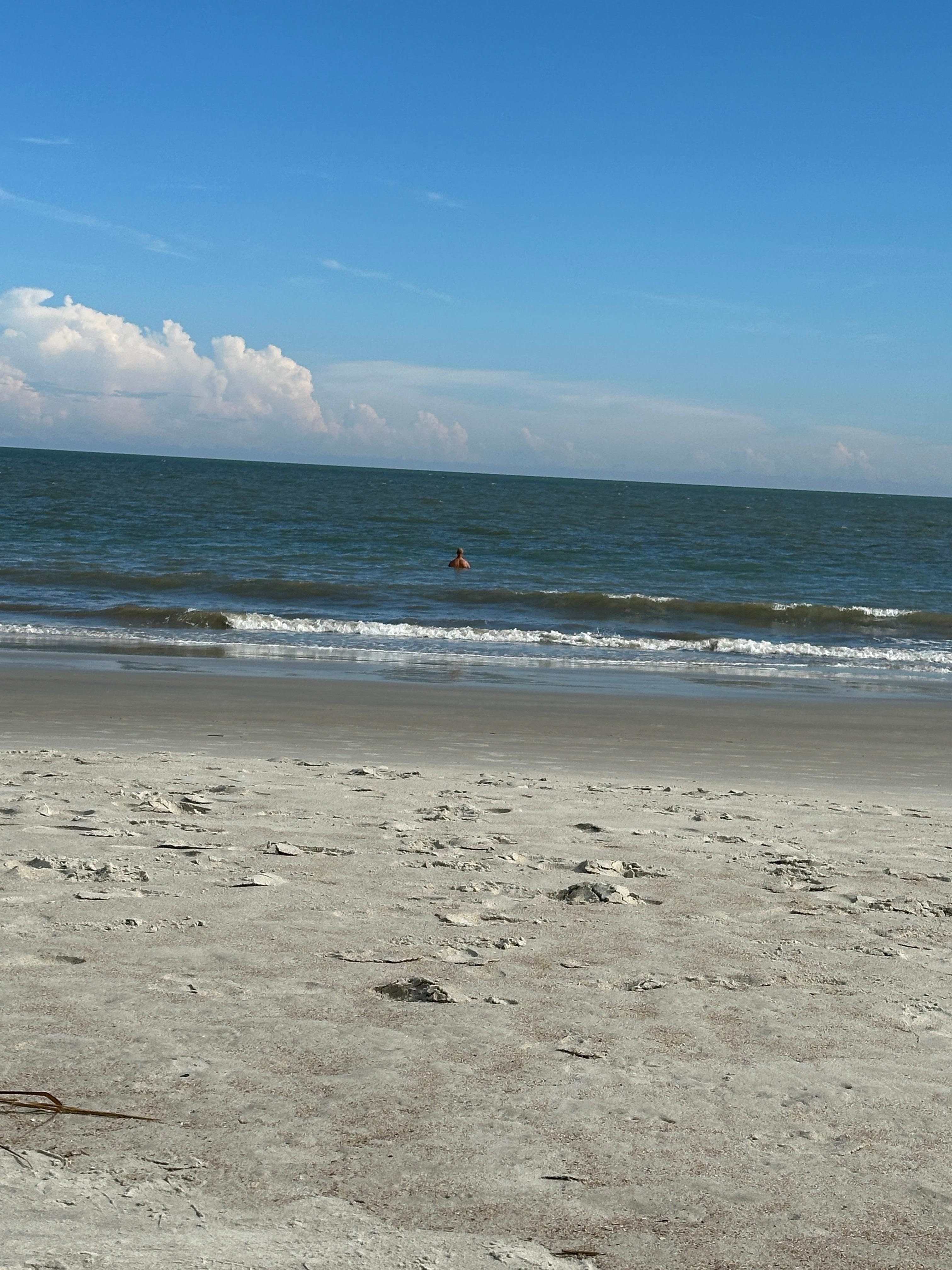 The beach was steps away from the condo!