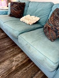 The picture says it all. Throw the couch away