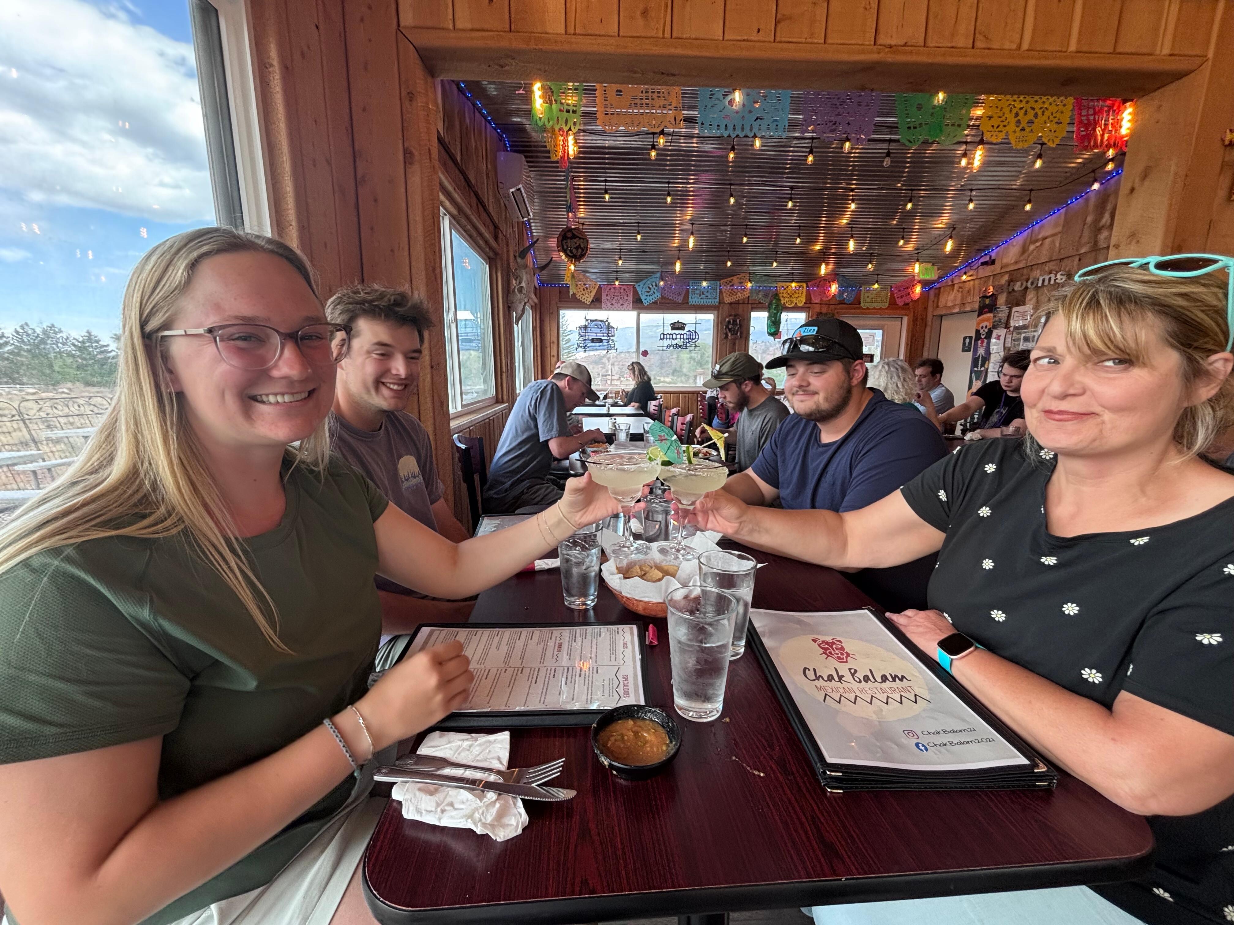 After a great day of hiking the margaritas hit the spot.