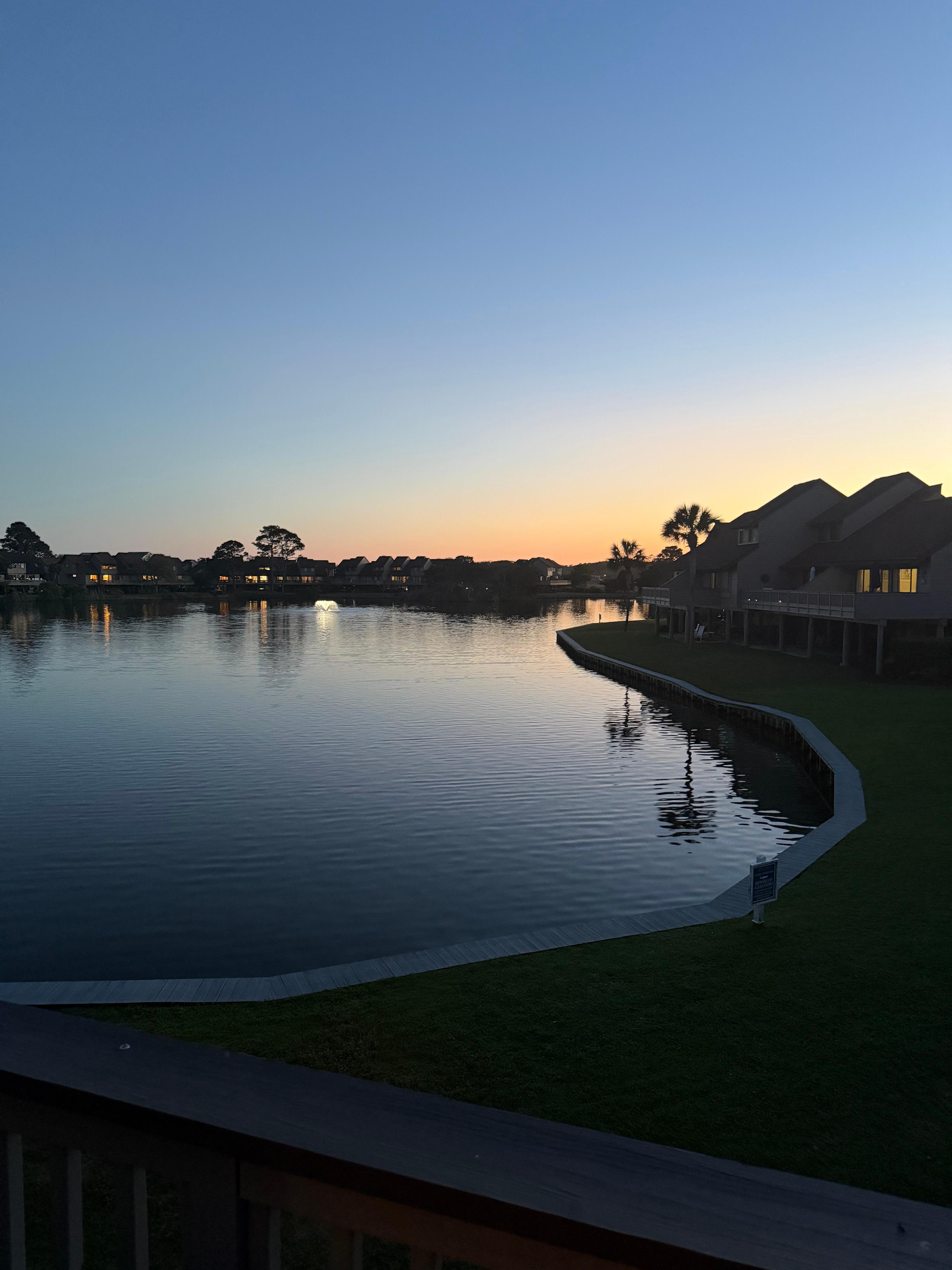 Sunset over the balcony 