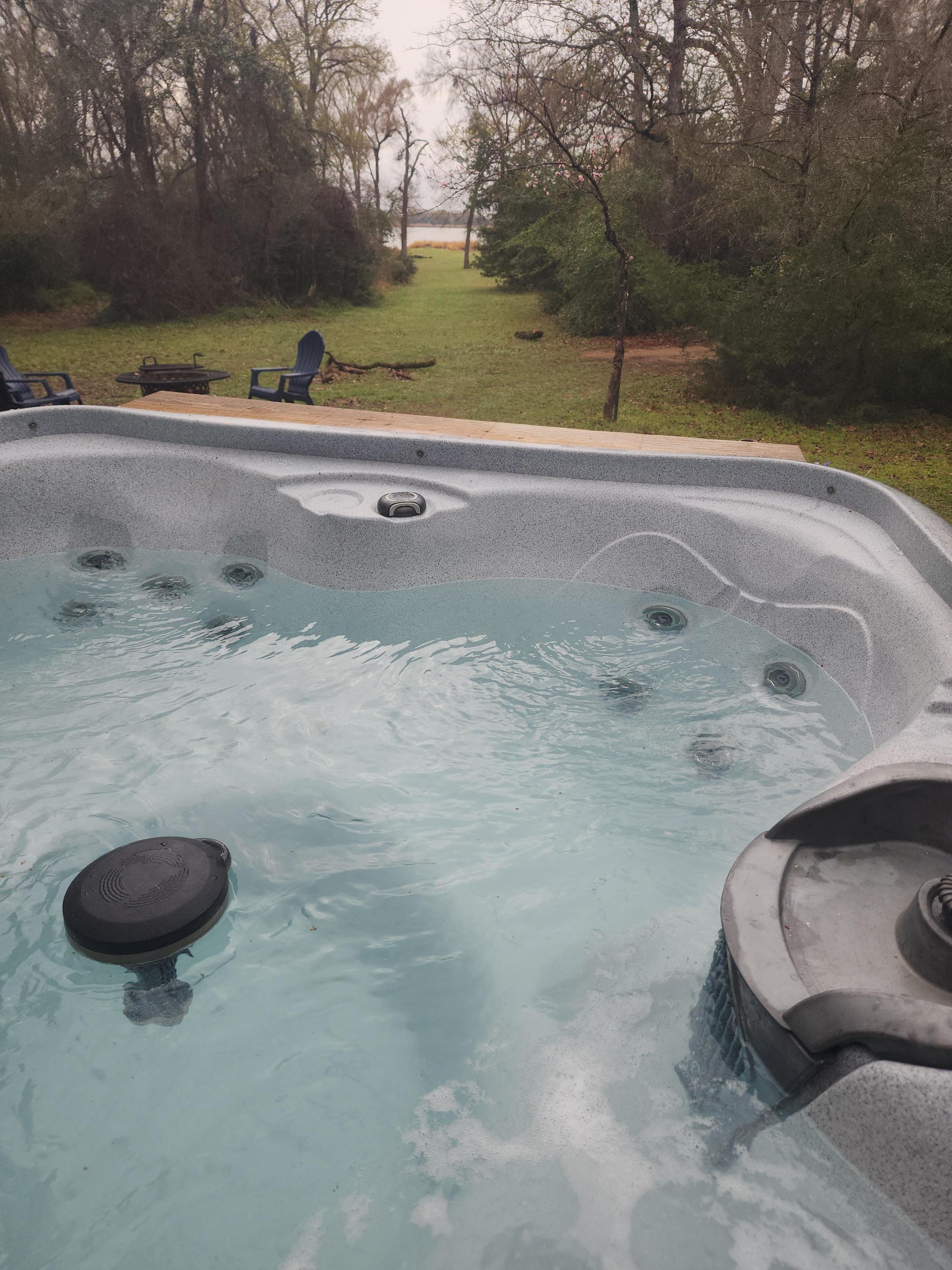 View of the lake from the tub! 