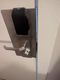 Gap around 3 sides of the door, you can literally see in and out.