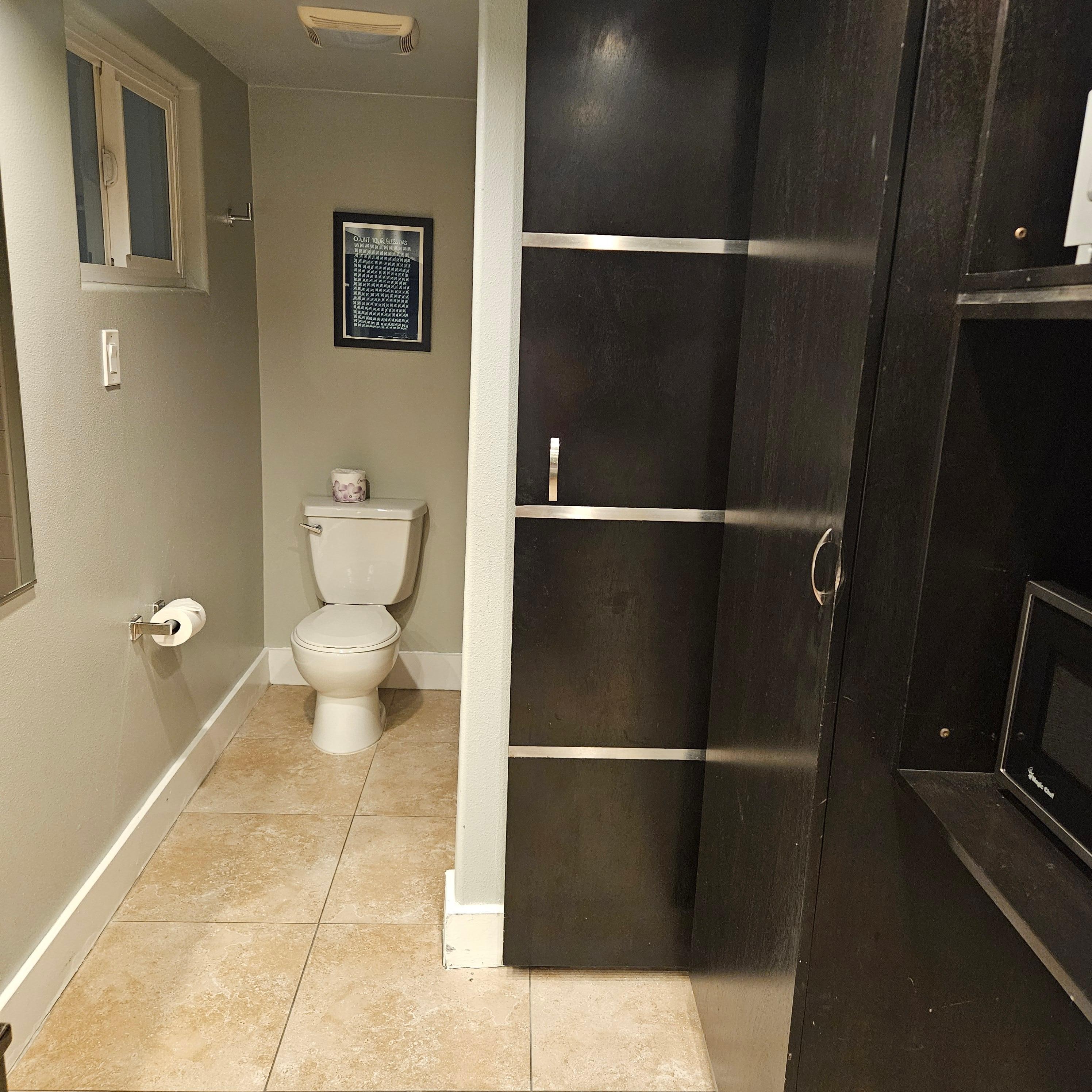 This is the view from the bathroom door.