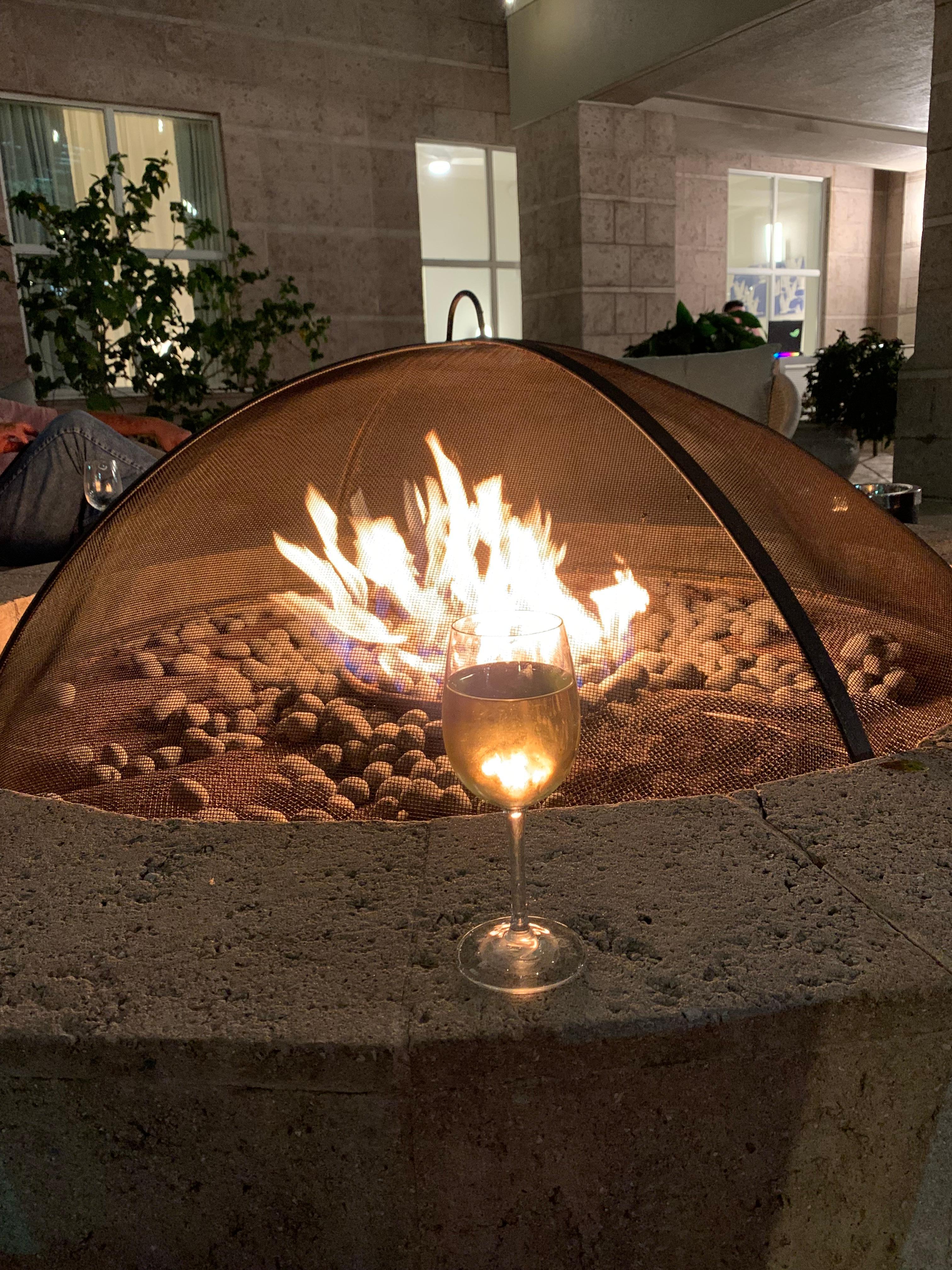 Fire pit at night 