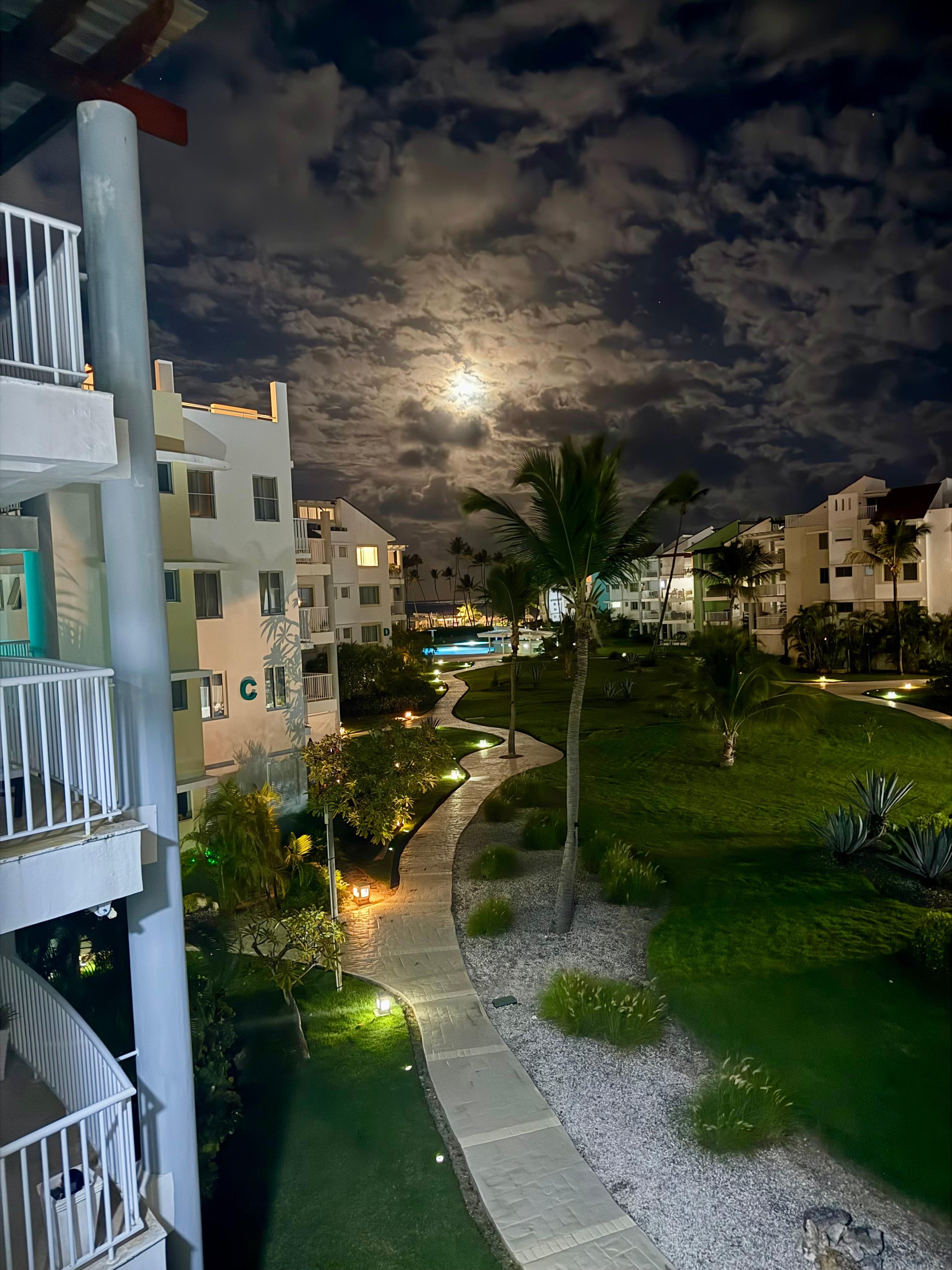 Moonlight from the large balcony