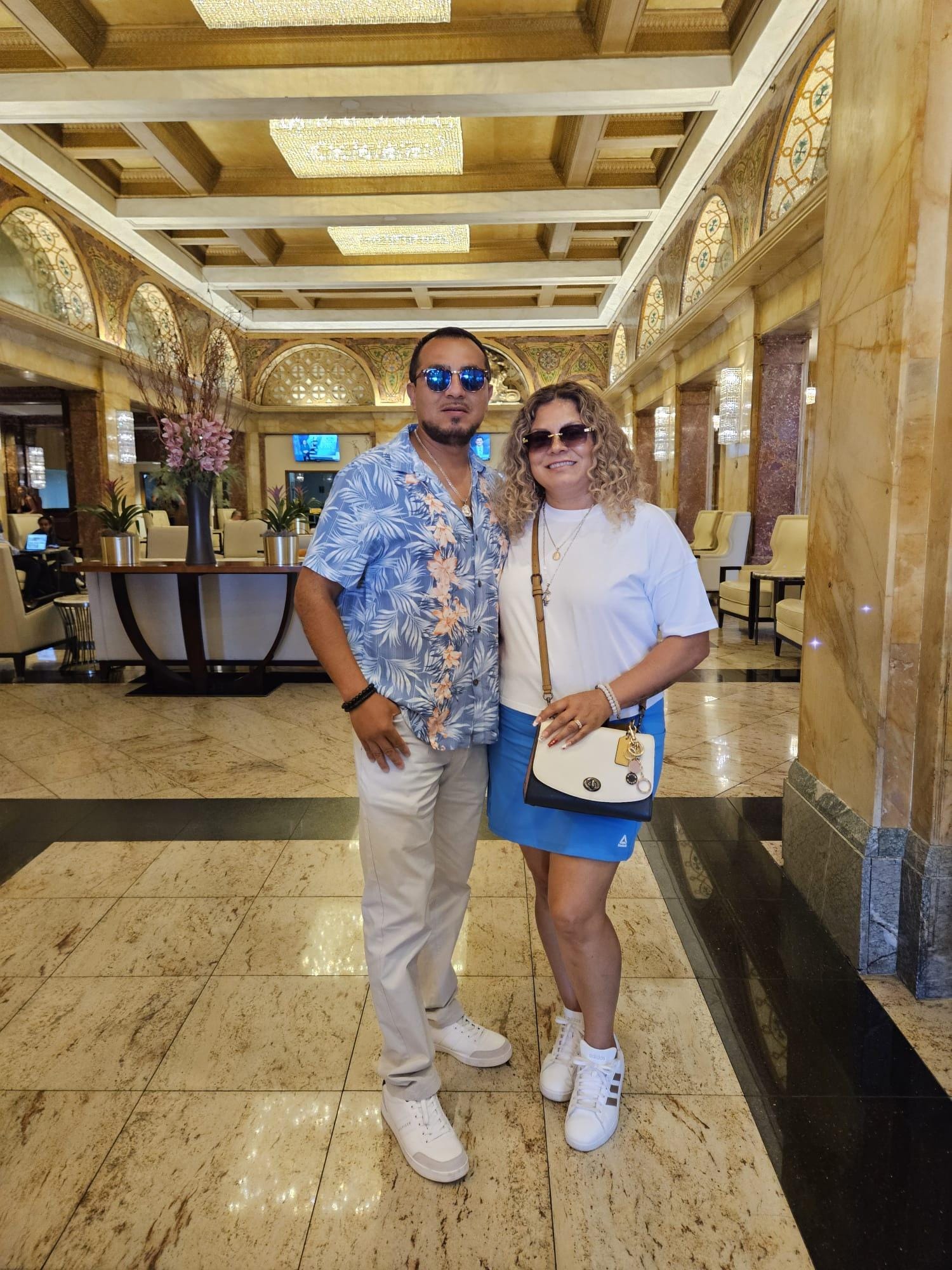 In the beautiful lobby