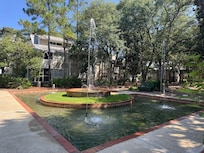 Neat fountains and landscape throughout the property.