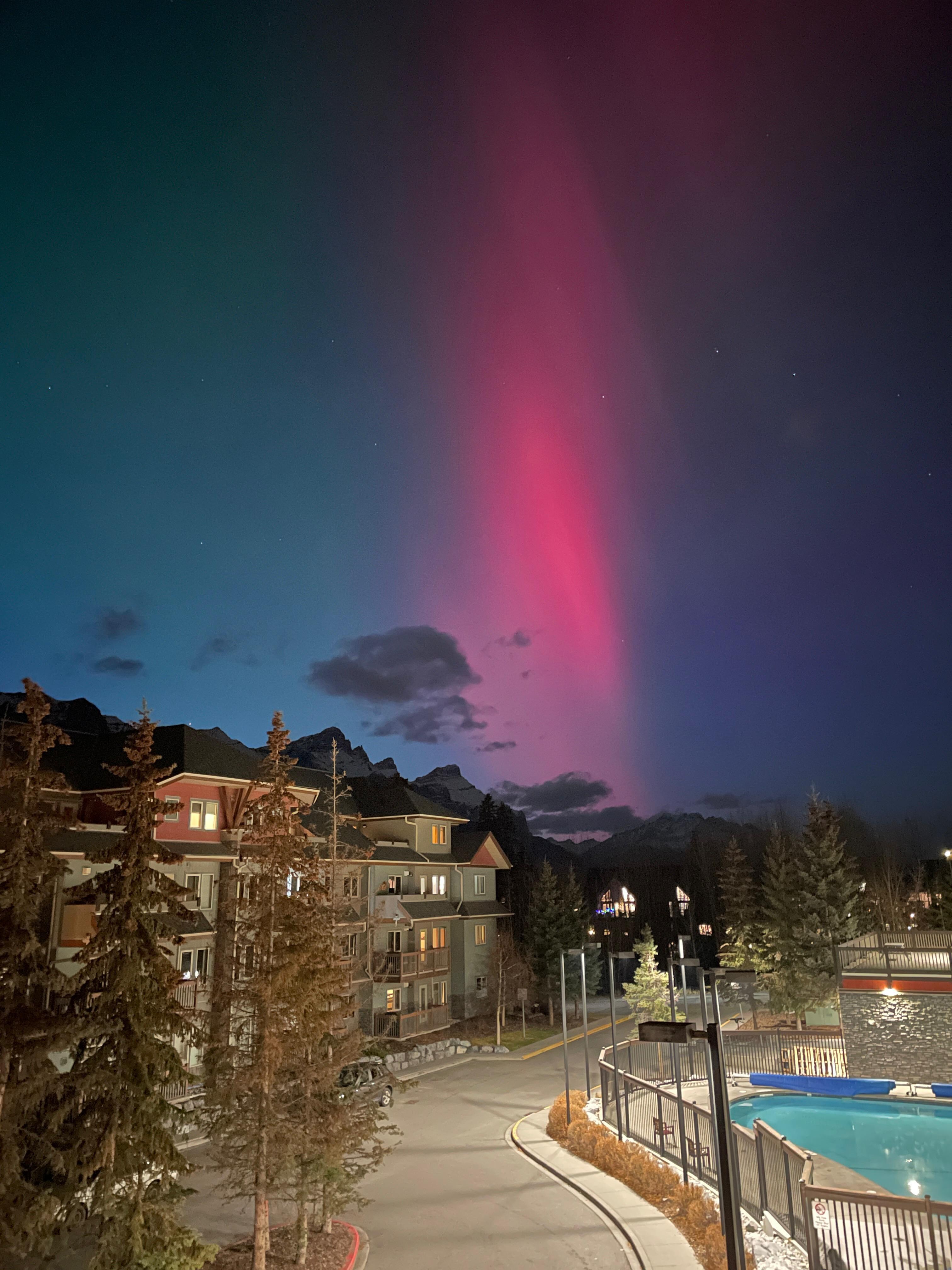 Northern Lights putting on a show from the suite balcony. 