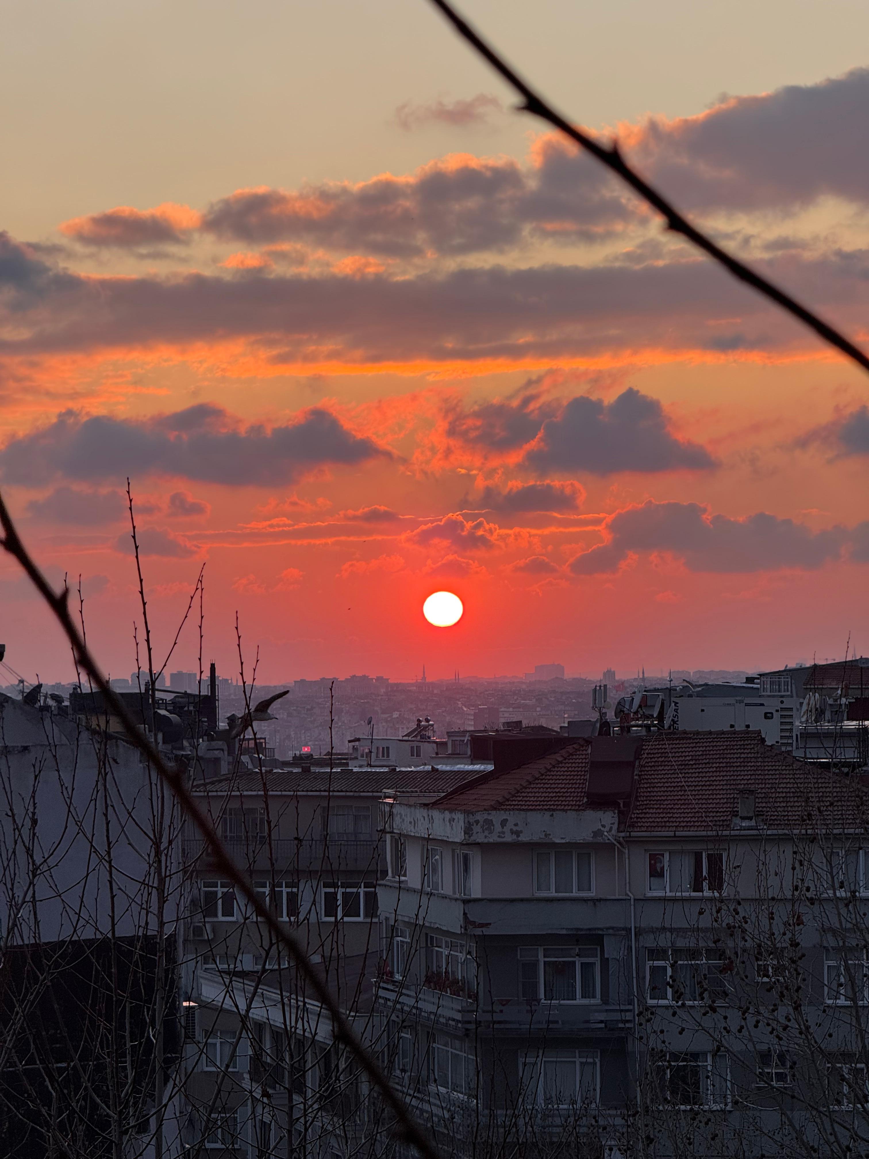 バルコニーからの夕日