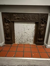 A lovely mantelpiece frieze, most likely an original fixture.