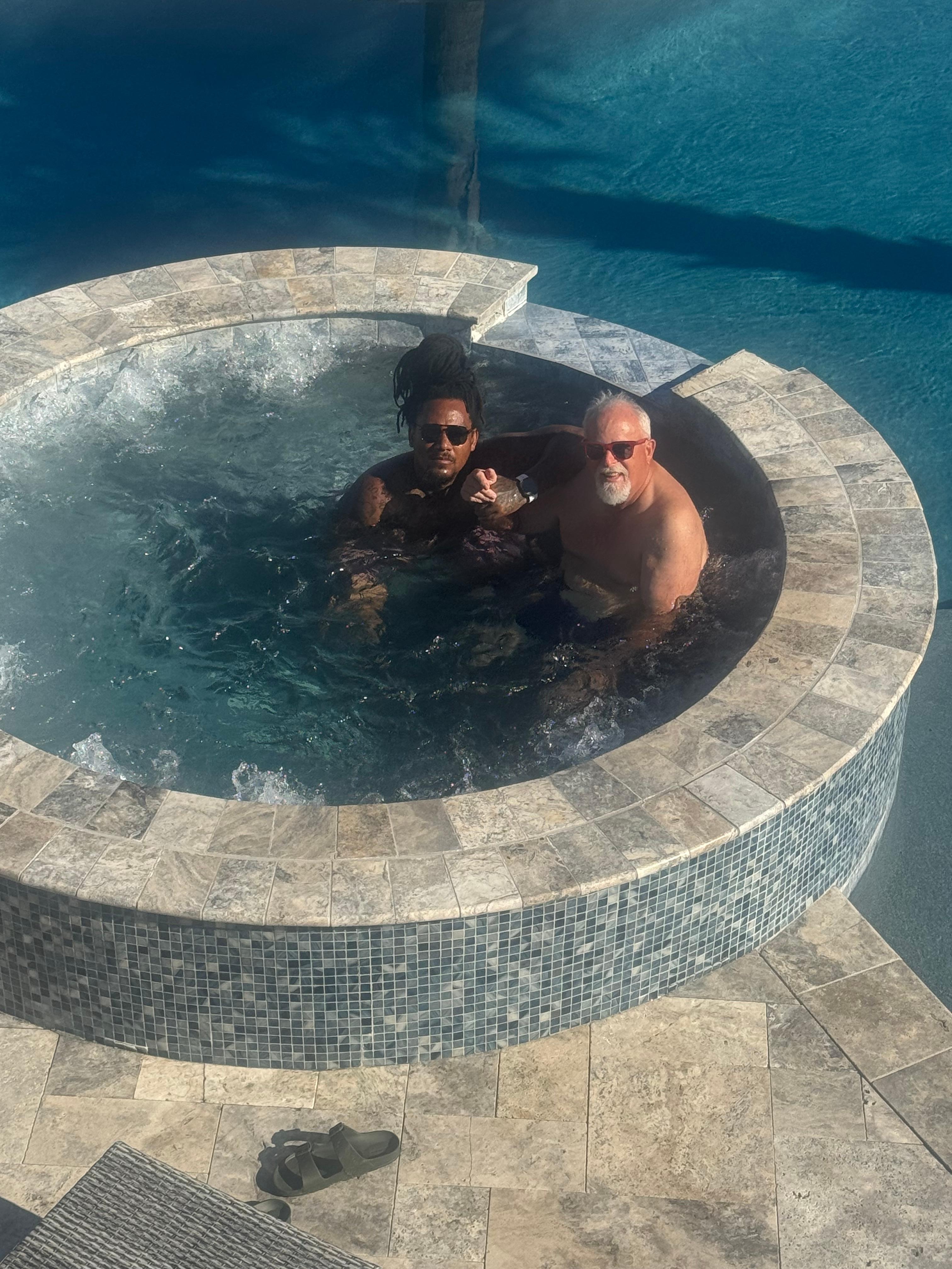 Hot tub for relaxing,