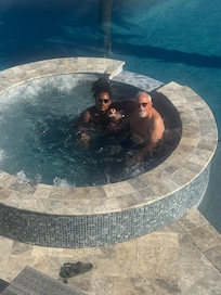 Hot tub for relaxing,