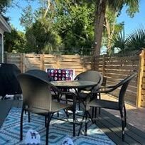 Back deck with large connect 4!