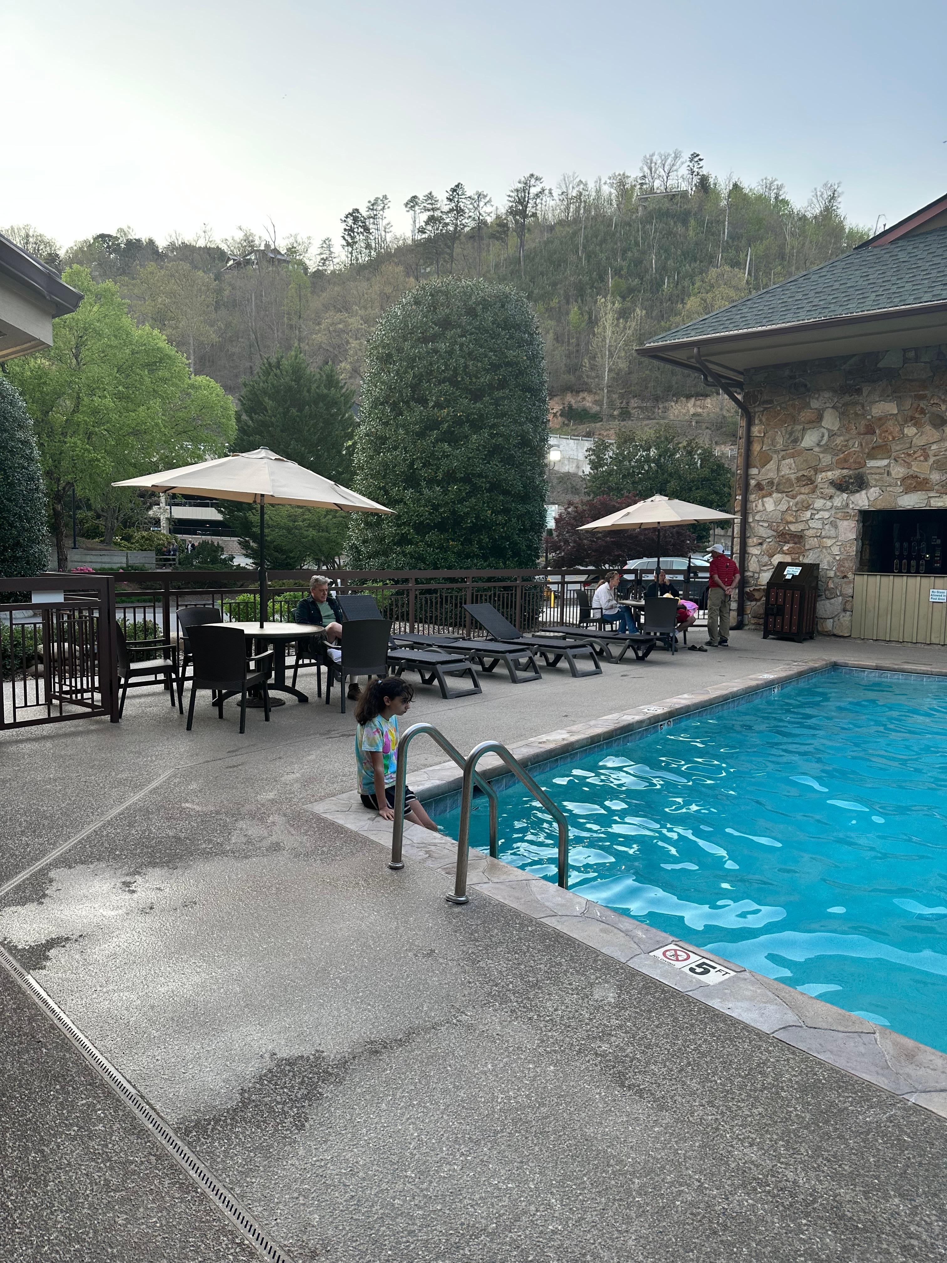 Pool was open and slightly heated.  My granddaughter loved it!