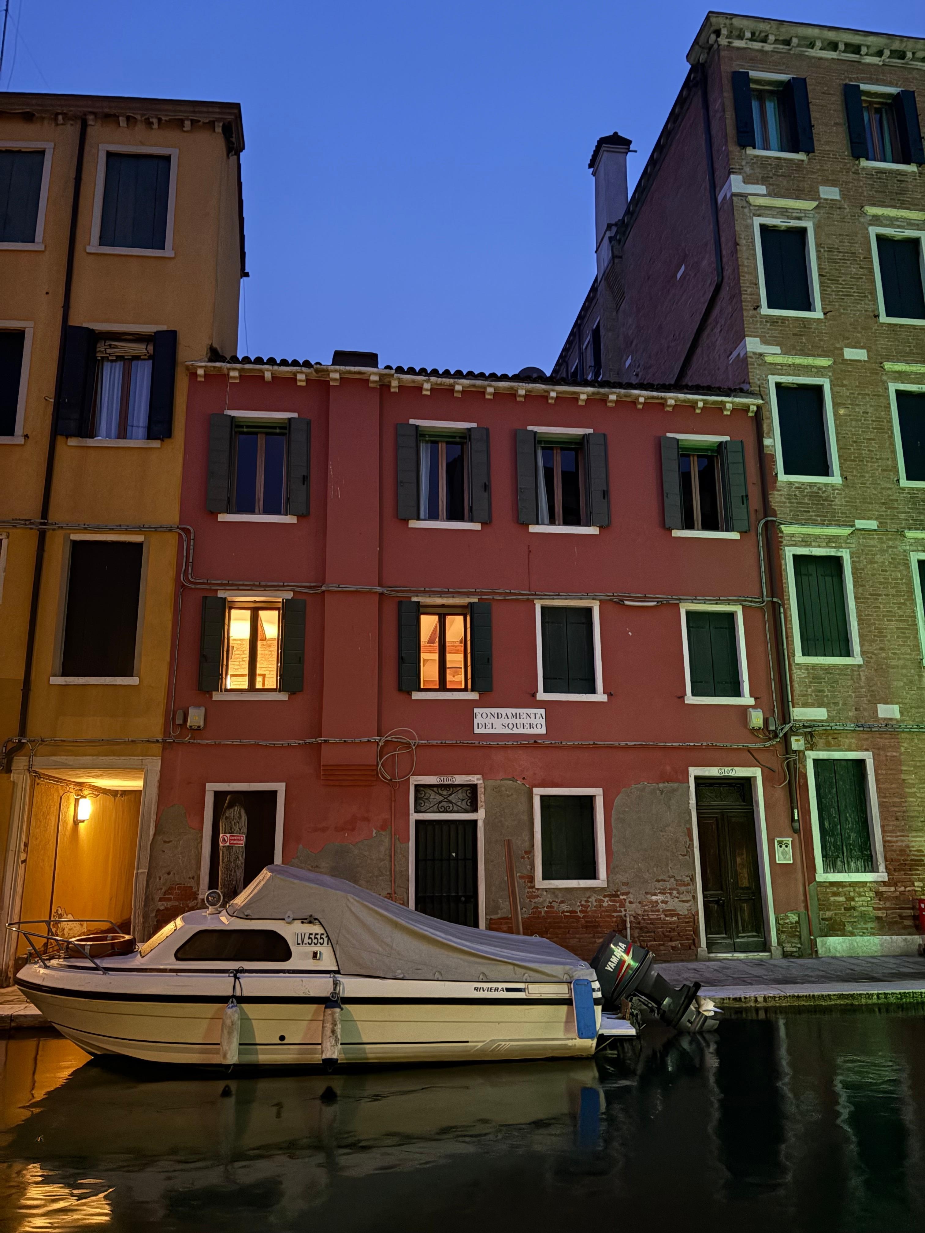 Early morning view of property.