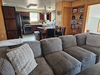 A lovely living room and kitchen.