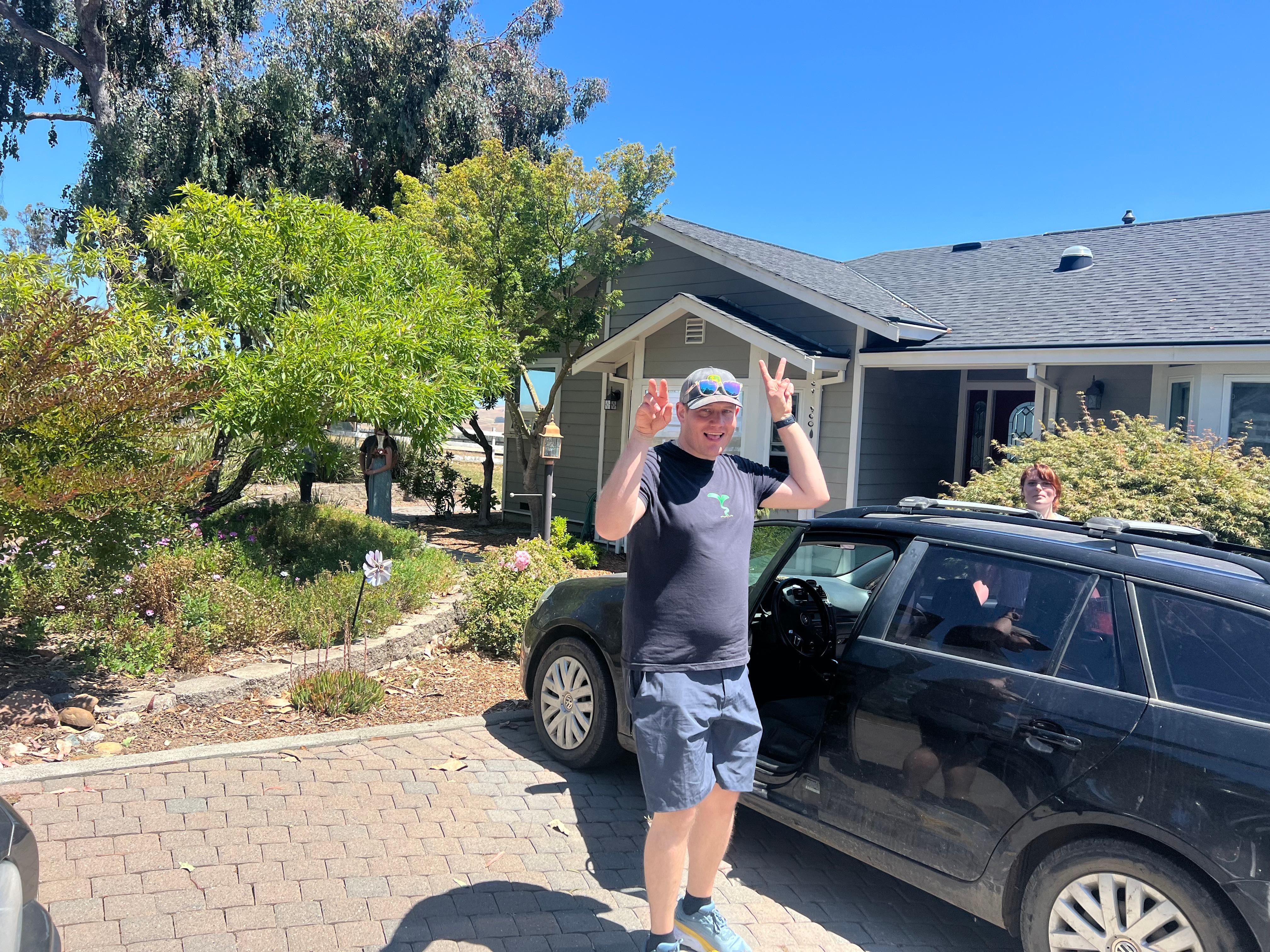 Arriving at the house