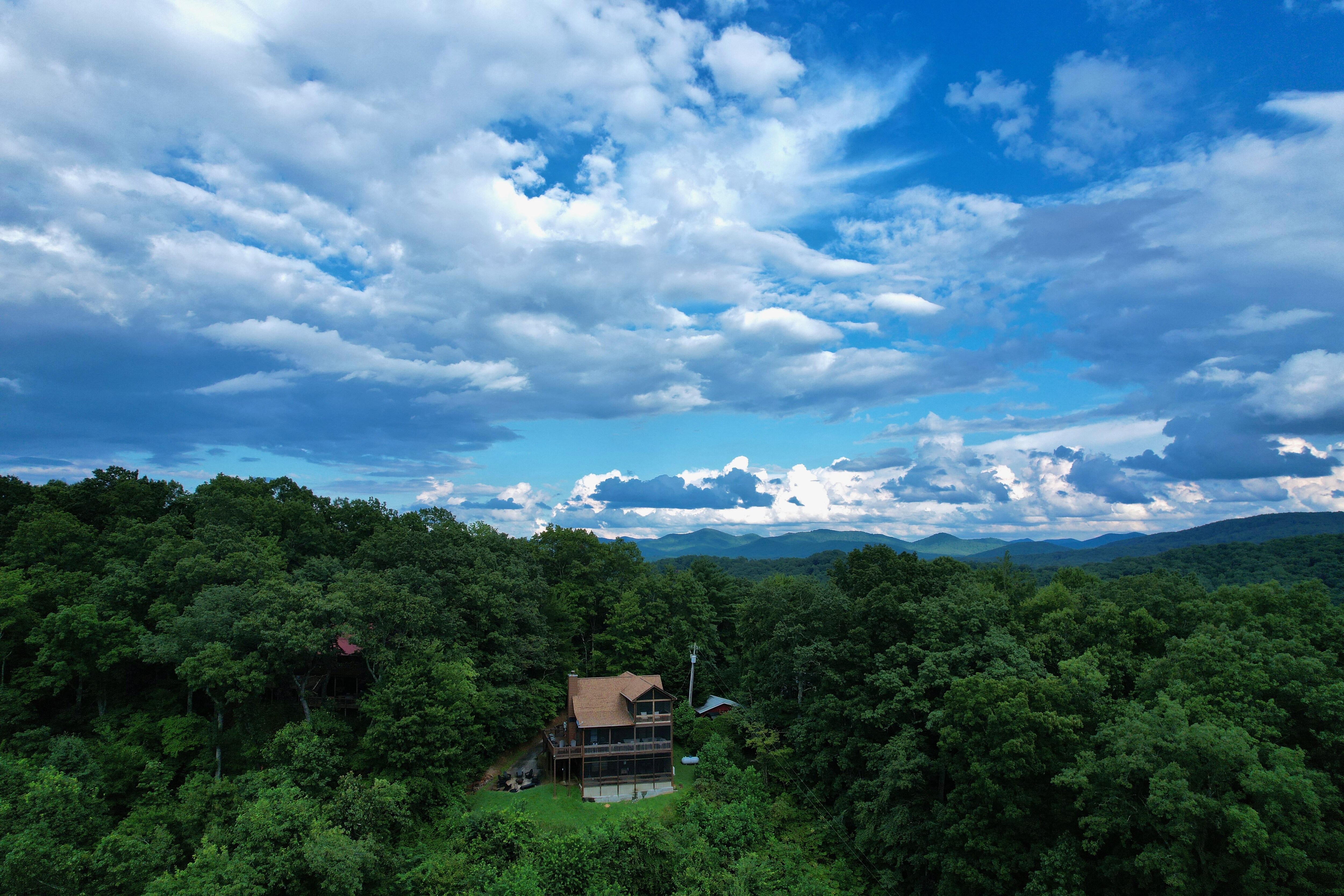 Drone shot of the cabin!