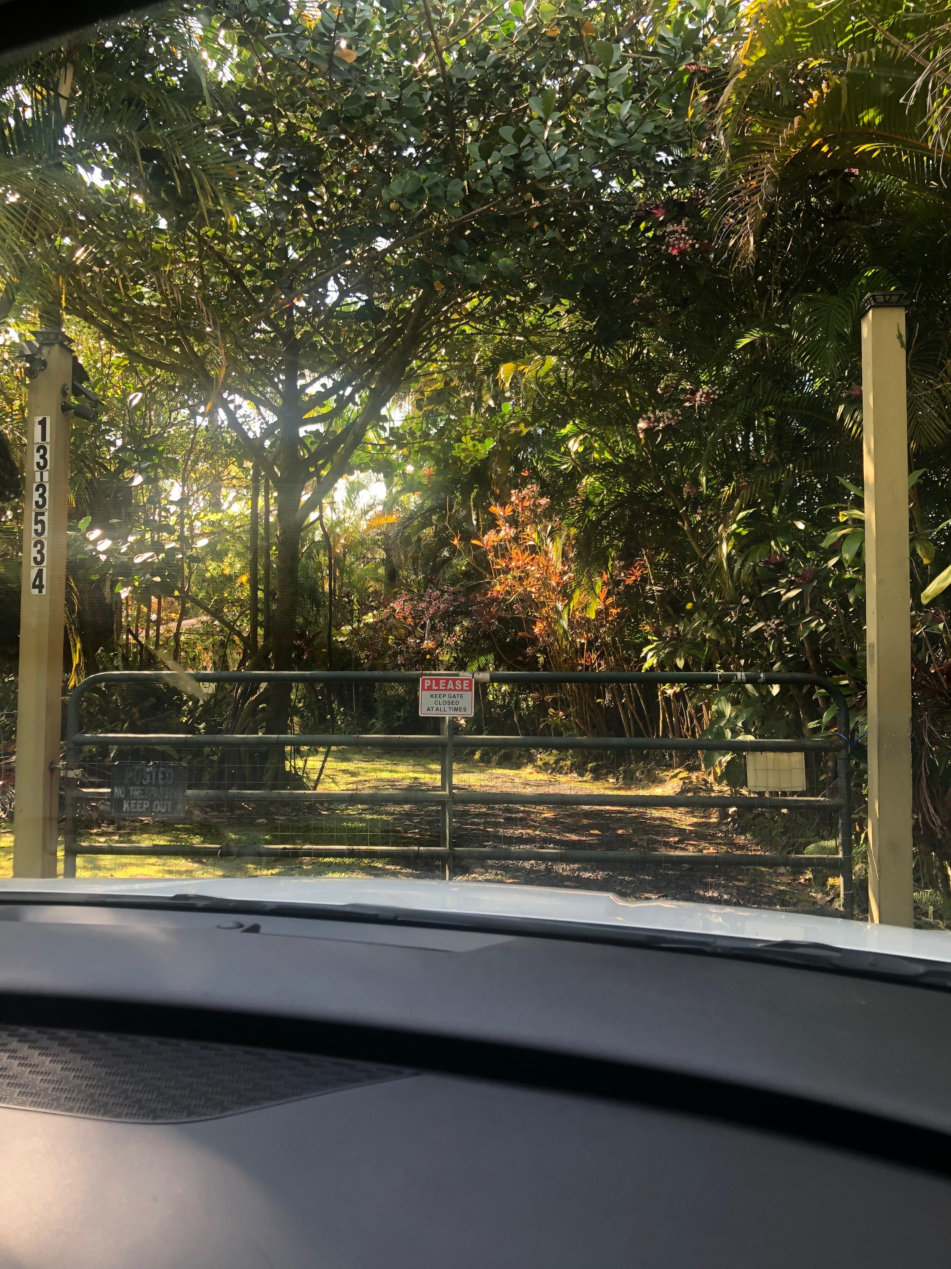 At The front gate, you know you’re about to be in the rainforest!