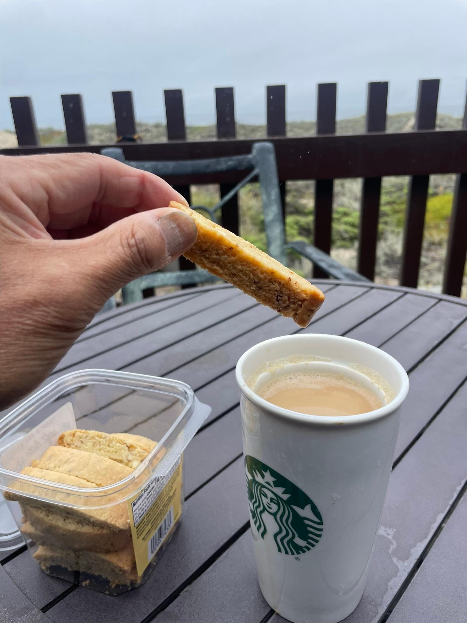 This is me sitting on the porch looking out to the sea.