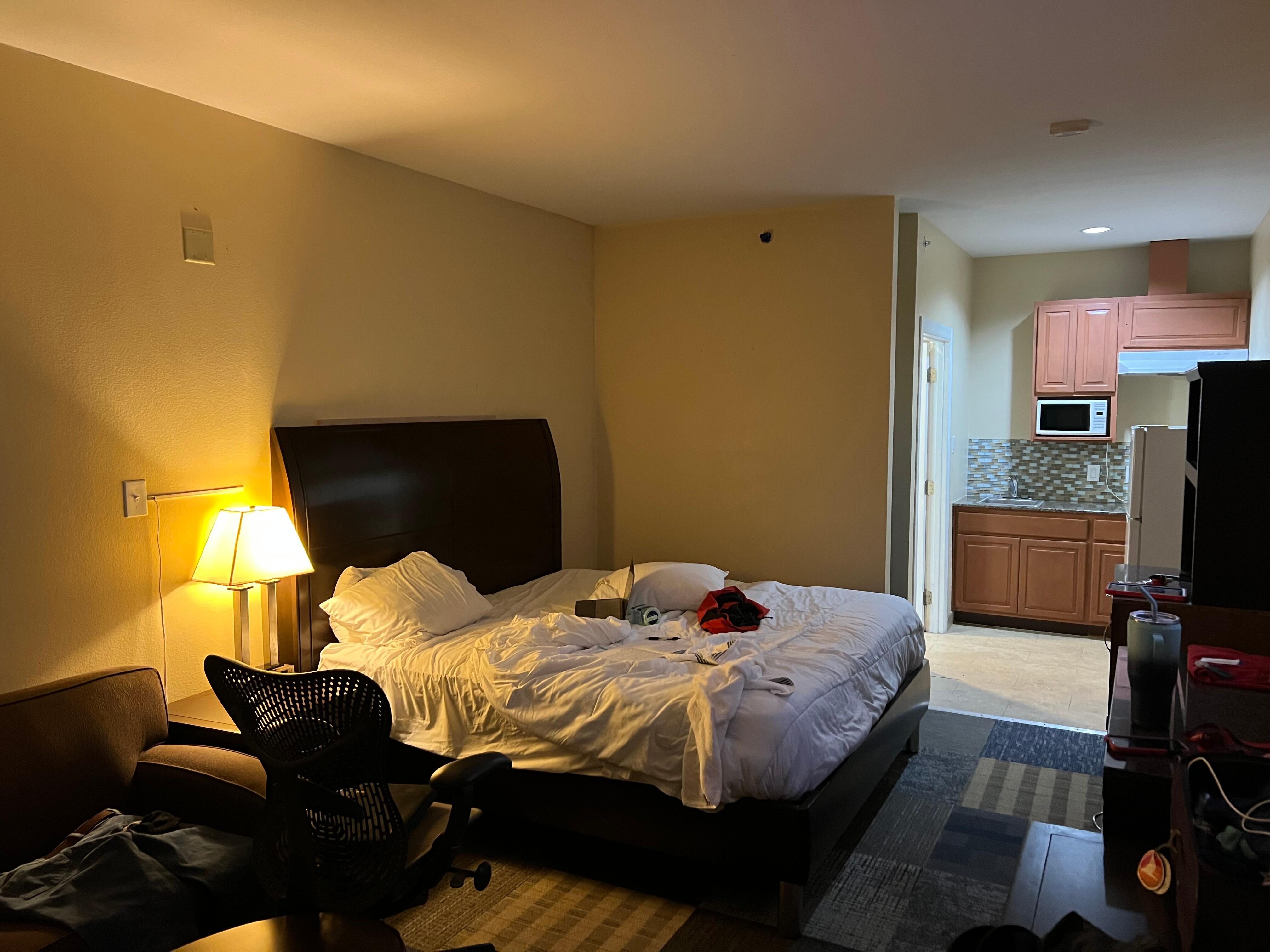 Woefully inadequate lighting that would work unless you touched the night stand! 