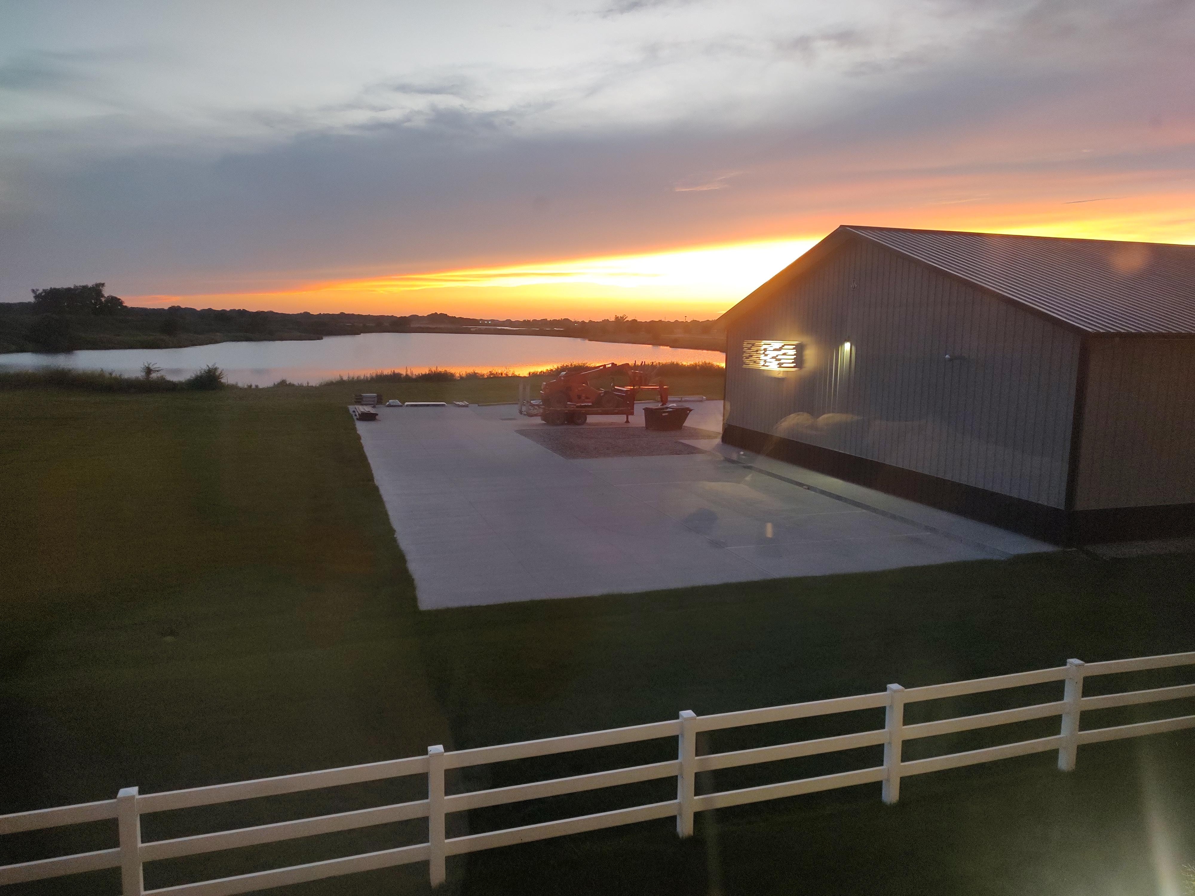 Photo of sunset out the room window 