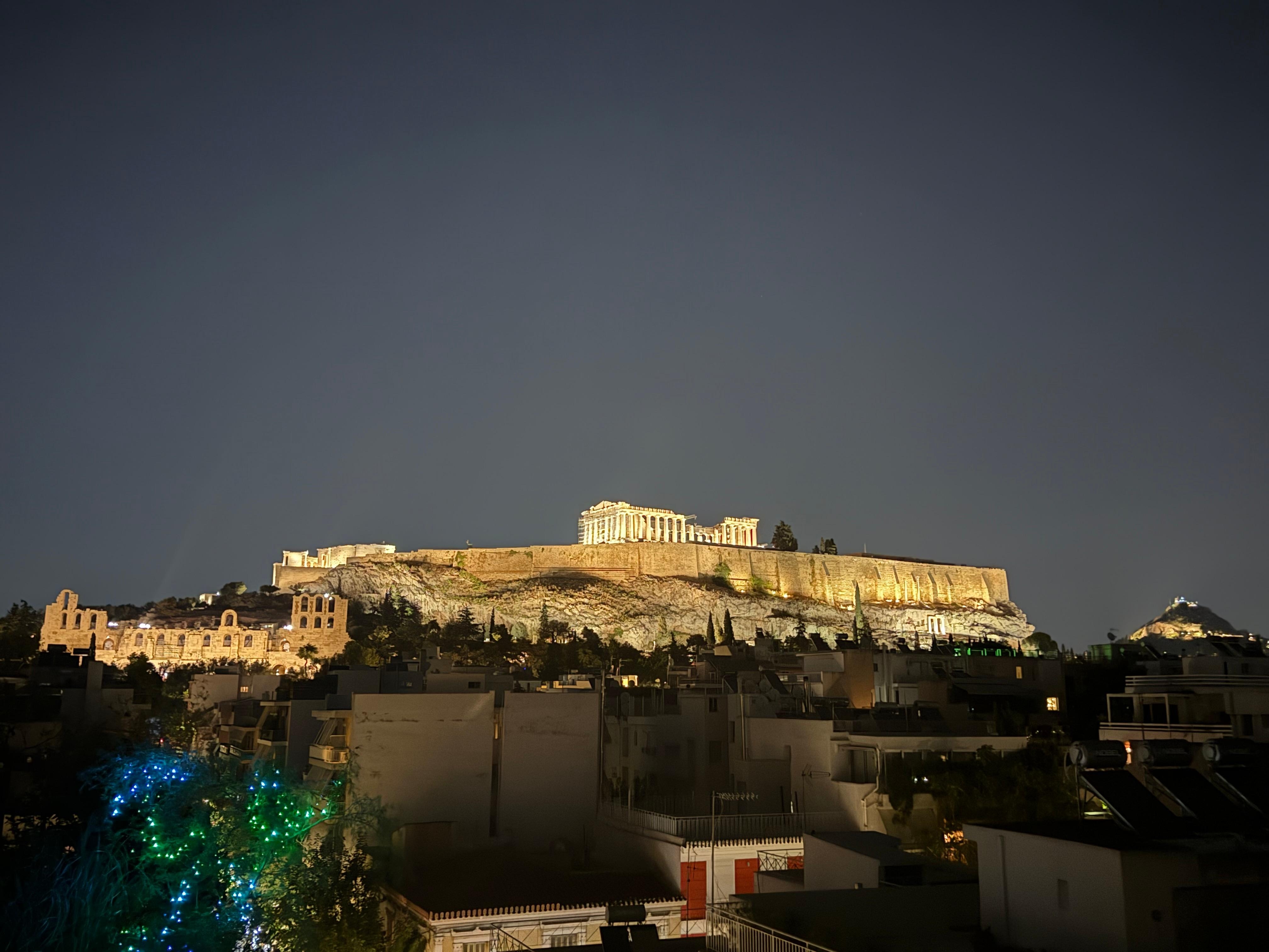 Nighttime from rooftop terrace