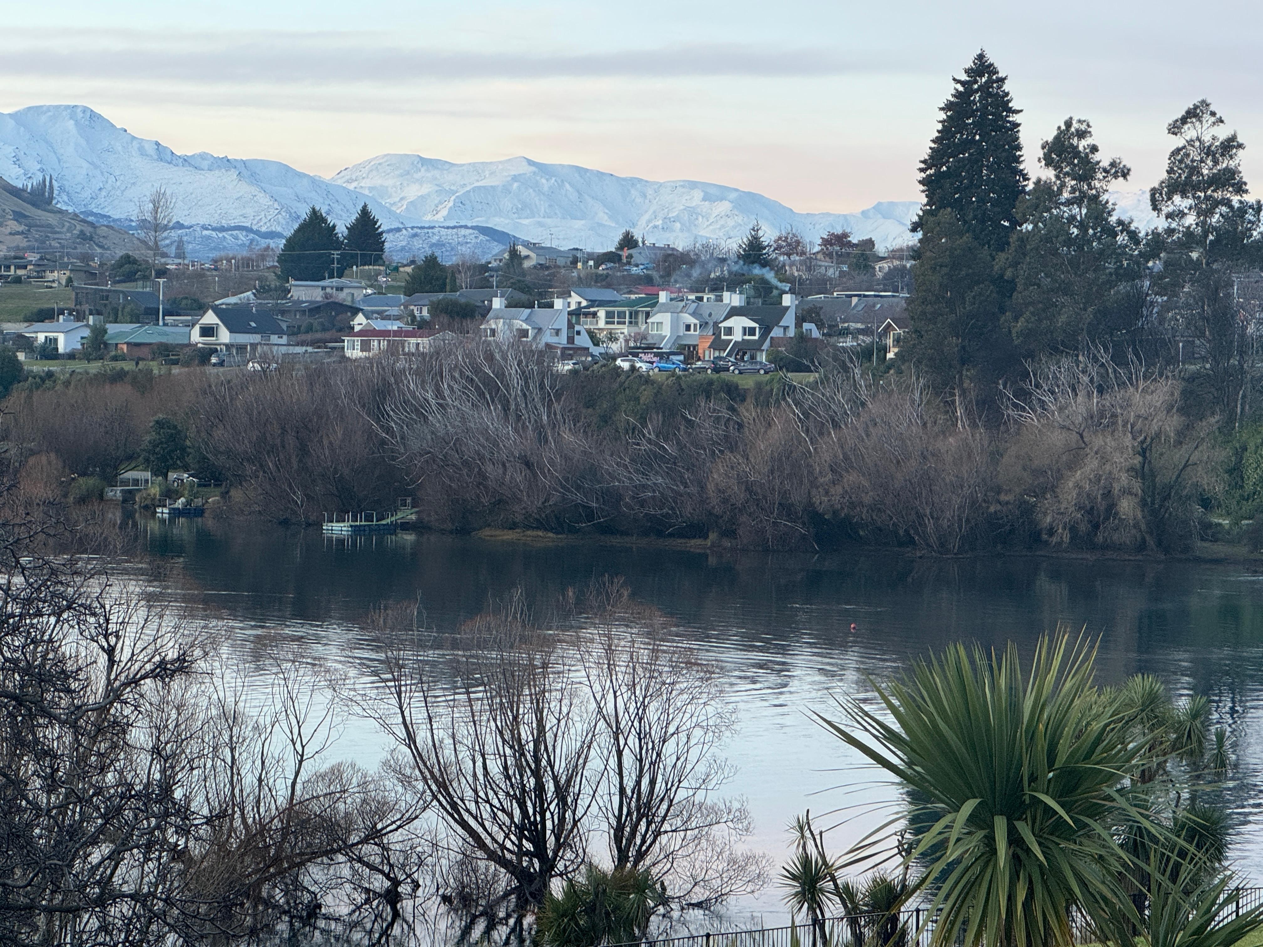 Snowy mountain view from room