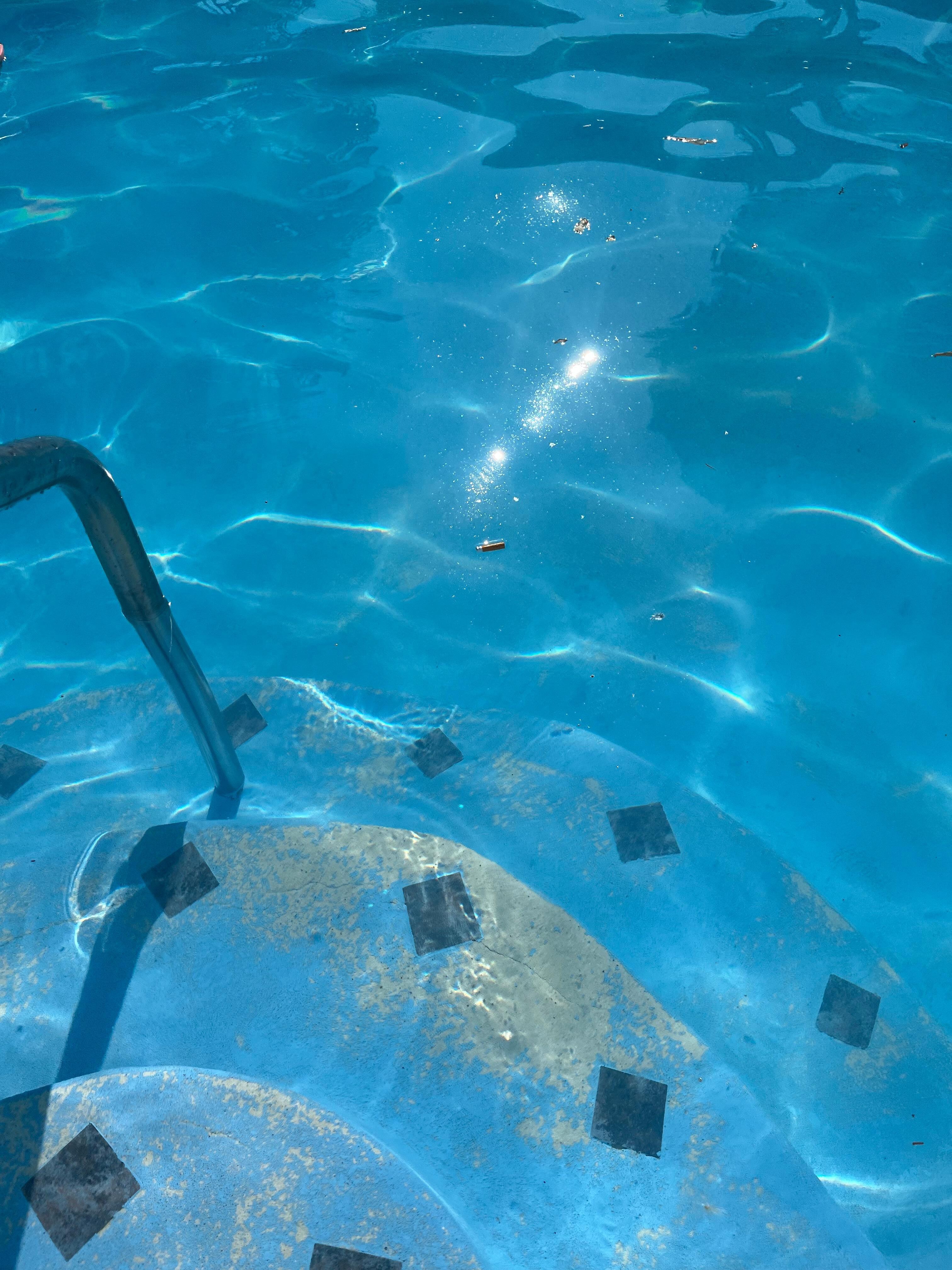 Cigarette butts in the pool