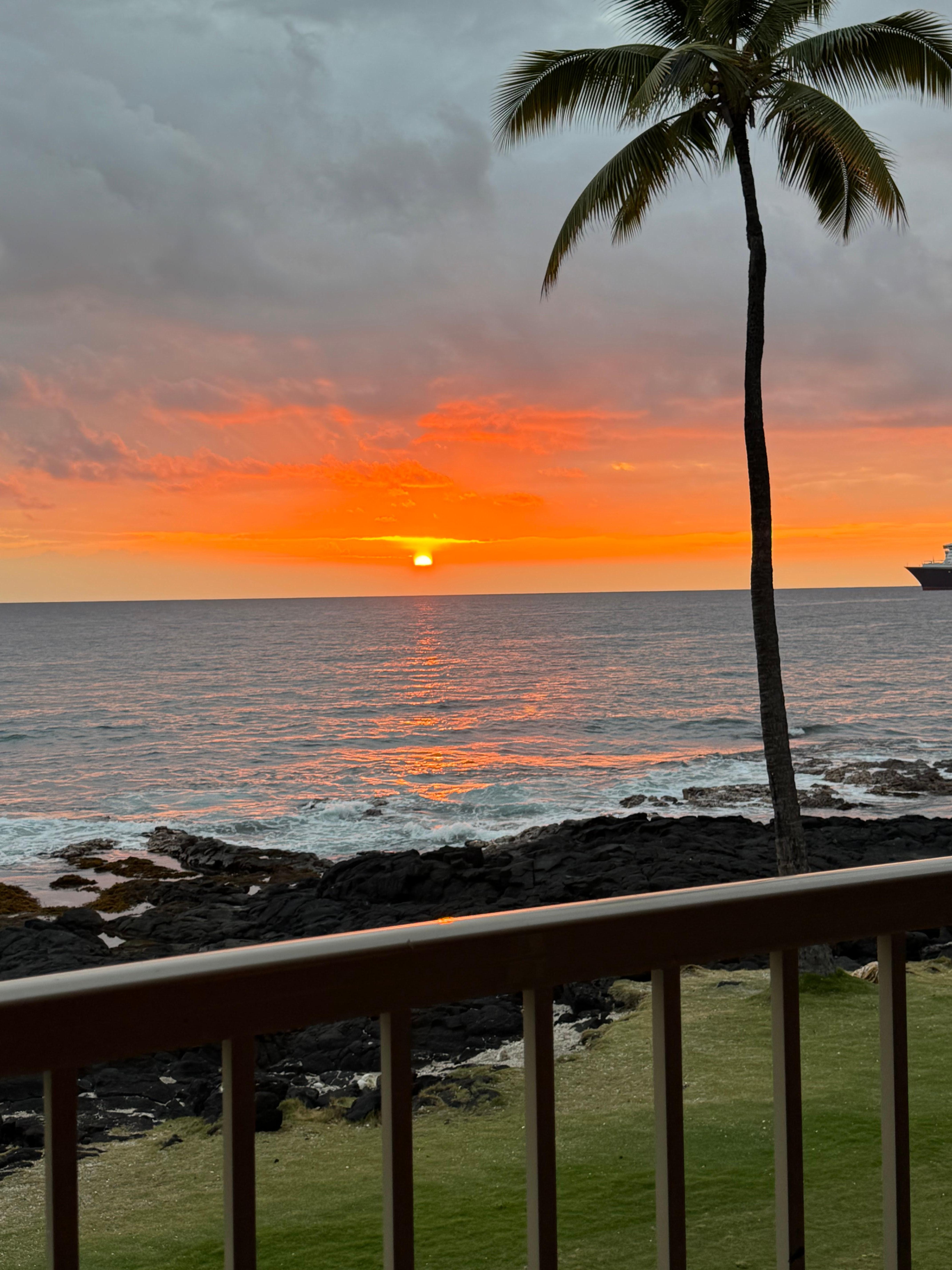 Beautiful sunset off of the lanai.