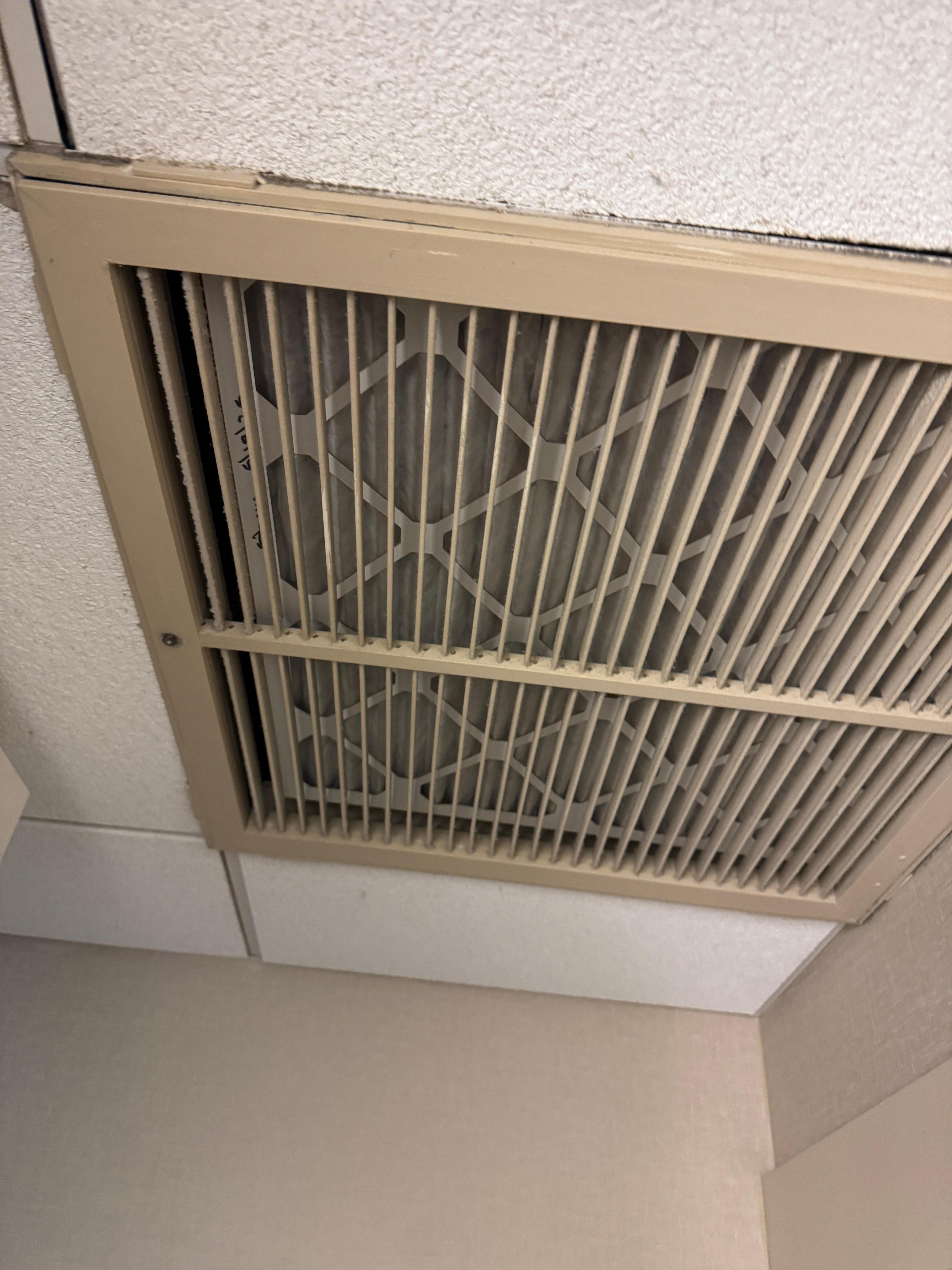 Dust falling from vent