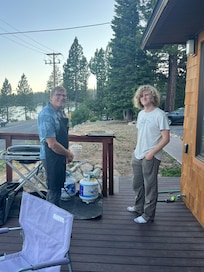 BBQ master at work cooking up smash burgers