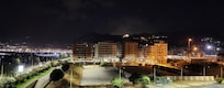 At nighttime view from balcony
