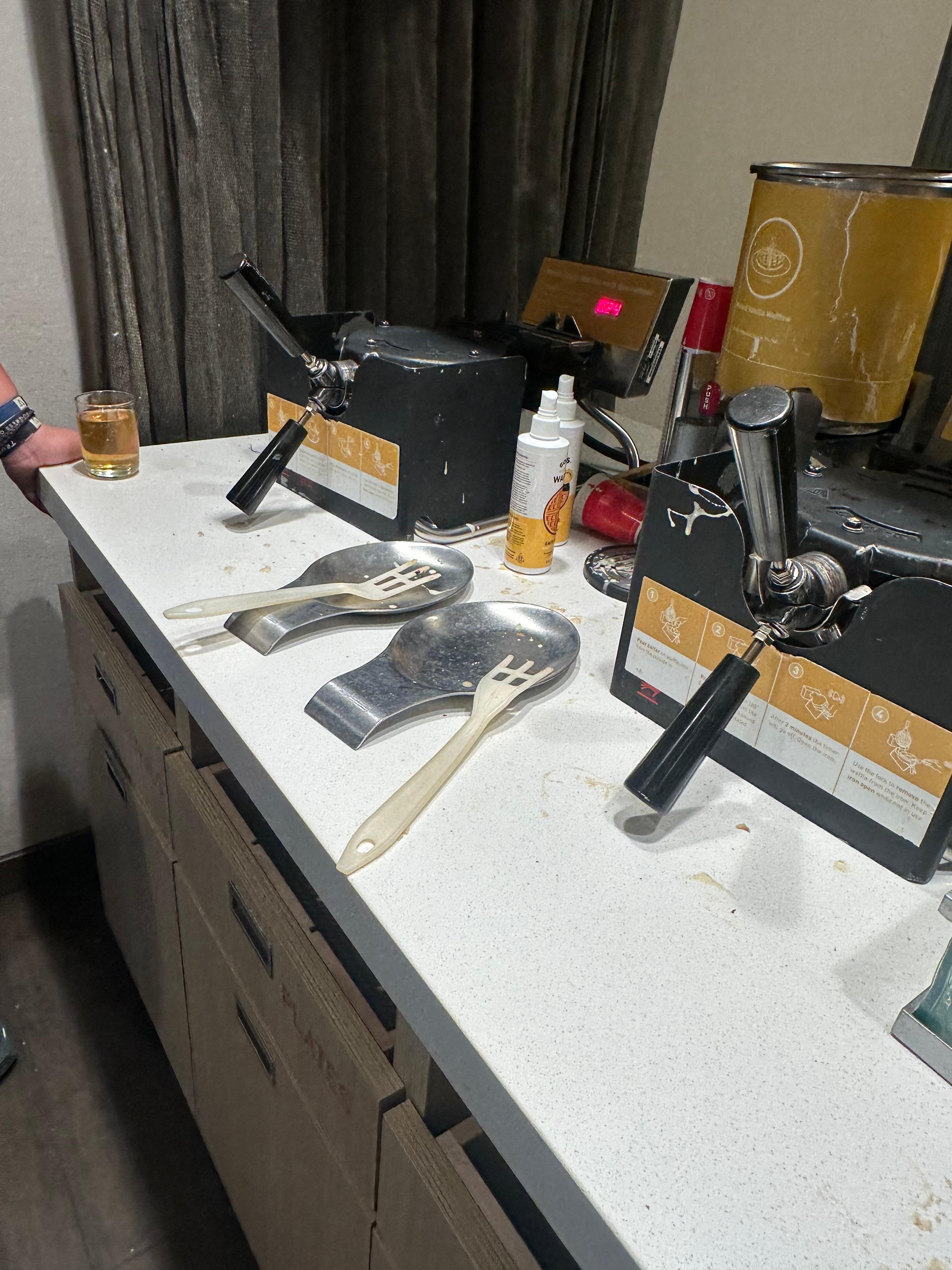 I told staff the food area was very dirty and they did not seem concerned nor did they attempt to wipe or clean any of it. 