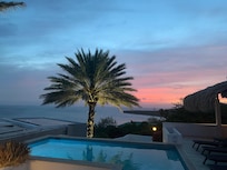 Sunset by the pool