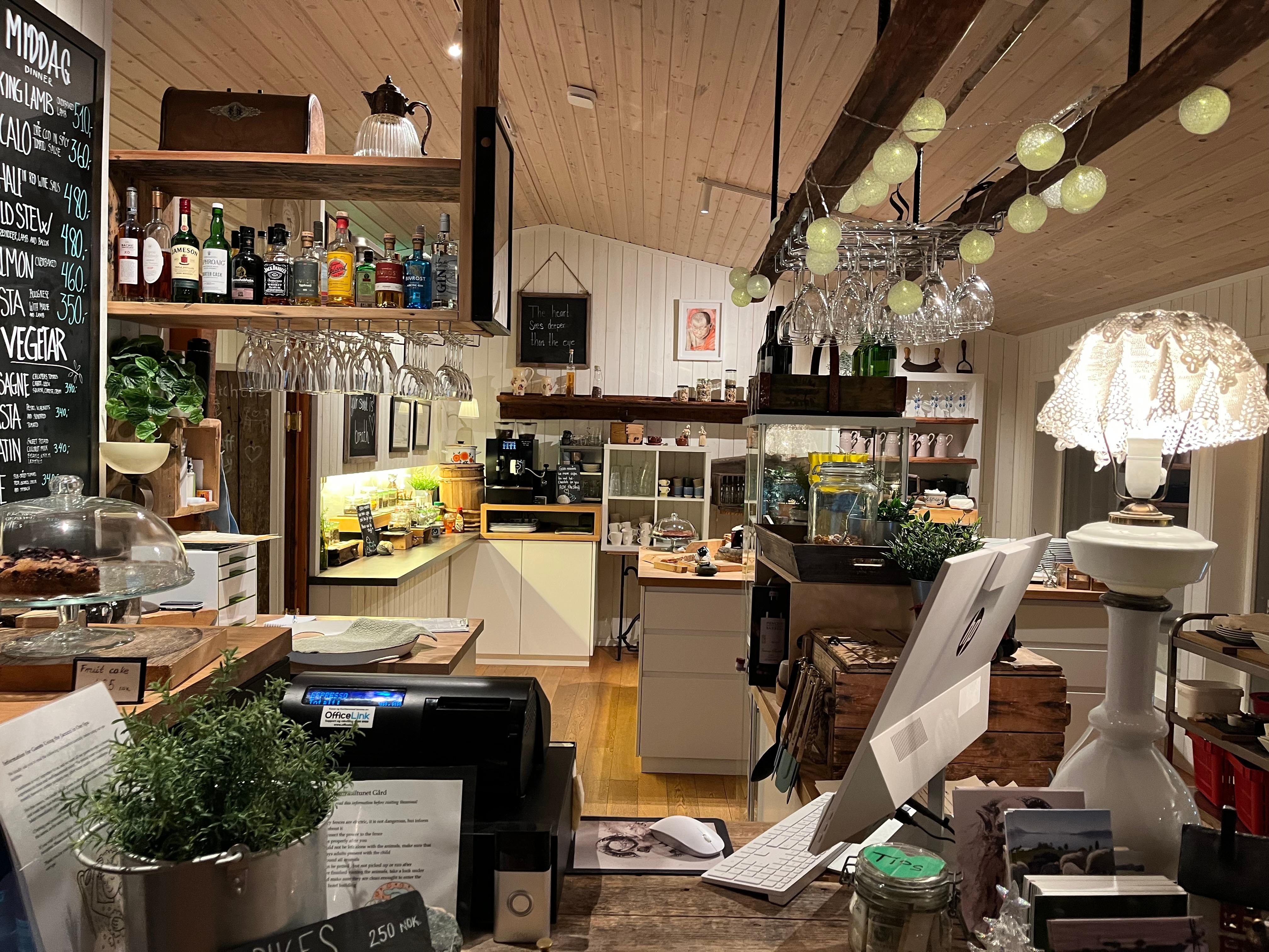 Inside the restaurant 