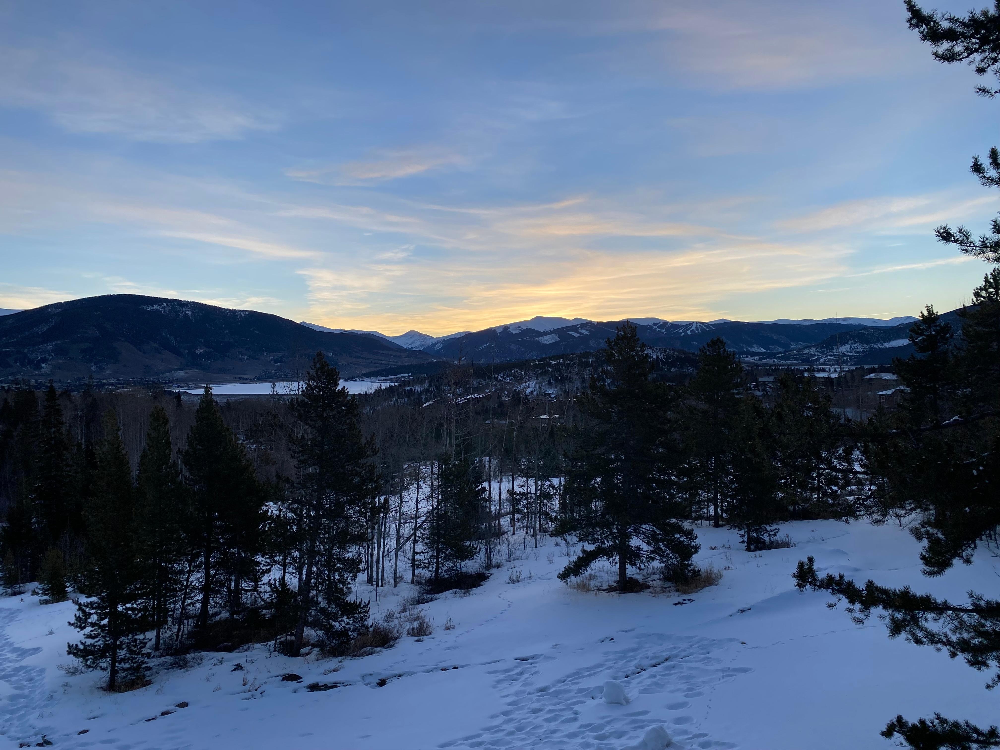 Morning view from main level deck. 