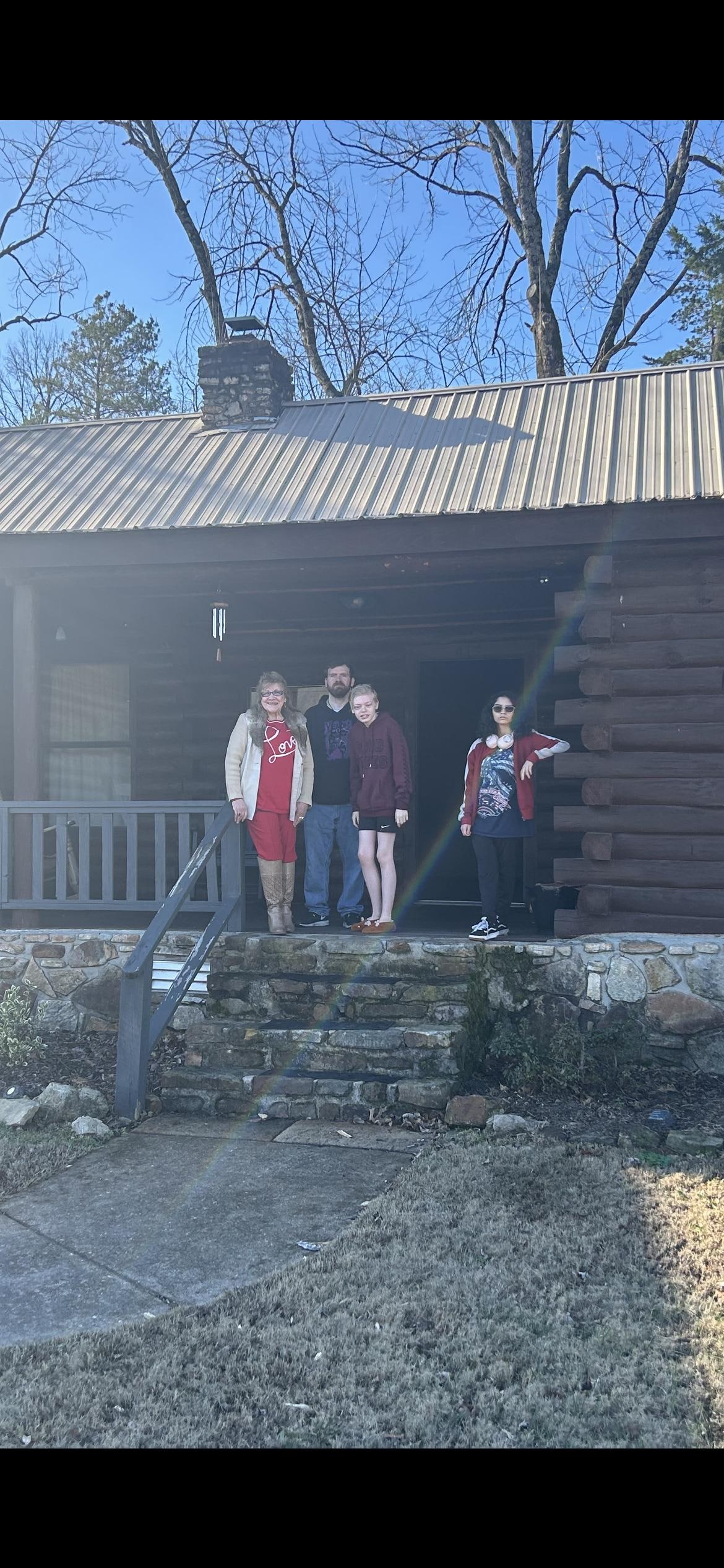 Family memory on the front porch  Christmas Day .